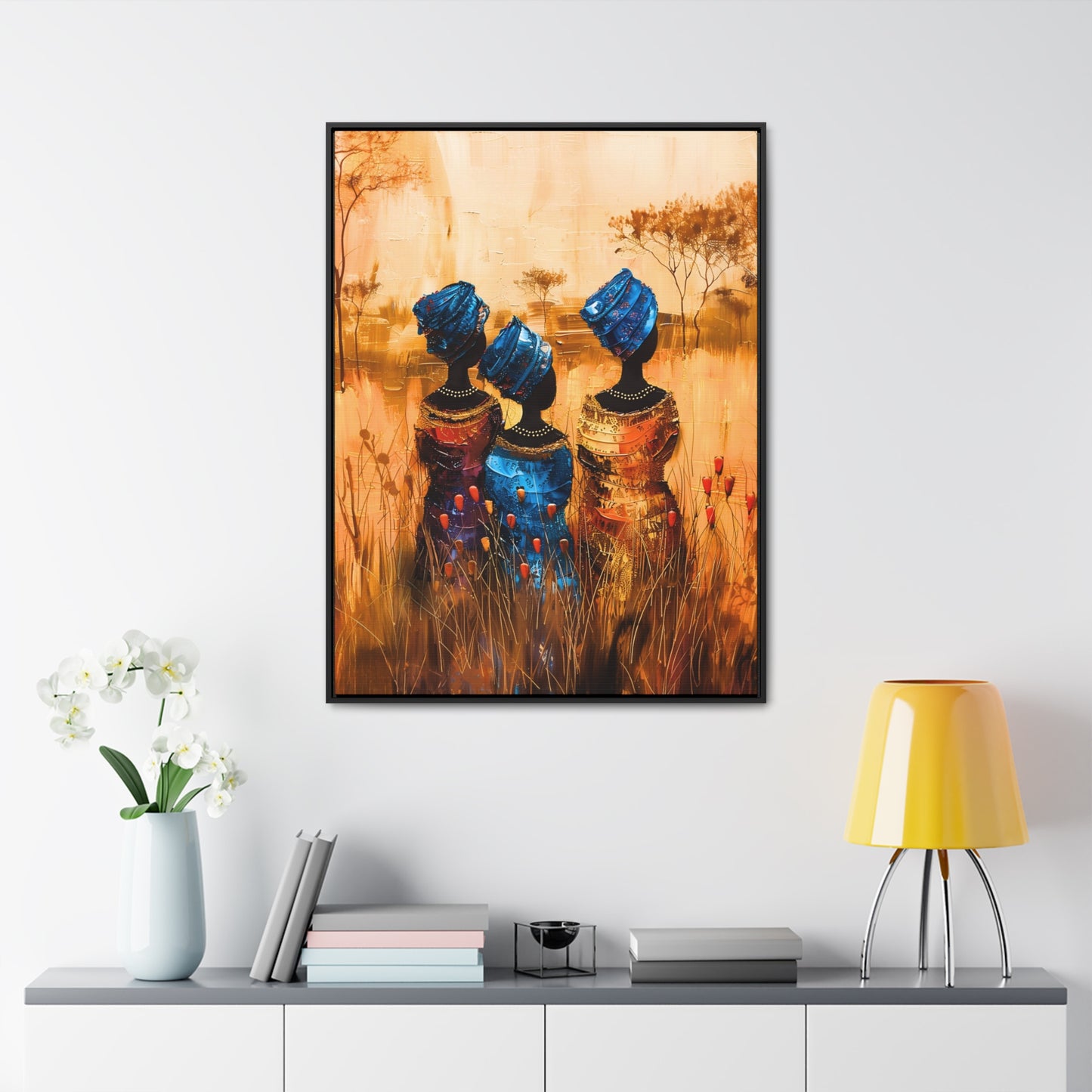 Sisters of the Savannah - Framed Canvas Wall Art