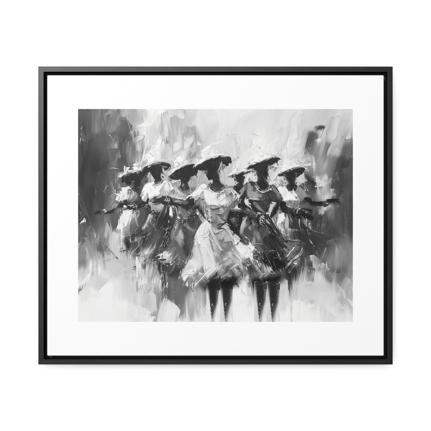 Rhythms of Joy - Framed Canvas b&w Wall Art