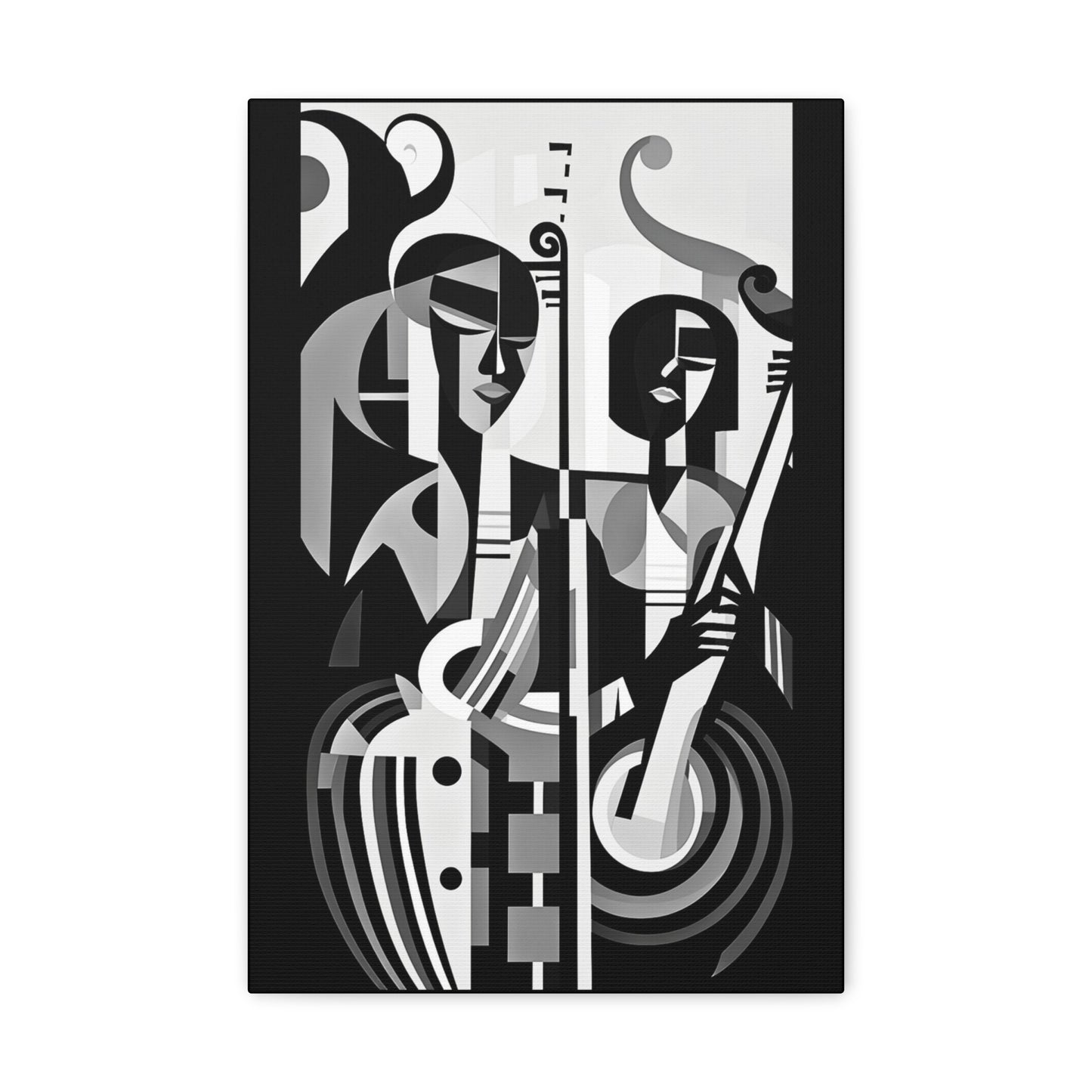 The Melodic Duo - Canvas b&w Wall Art