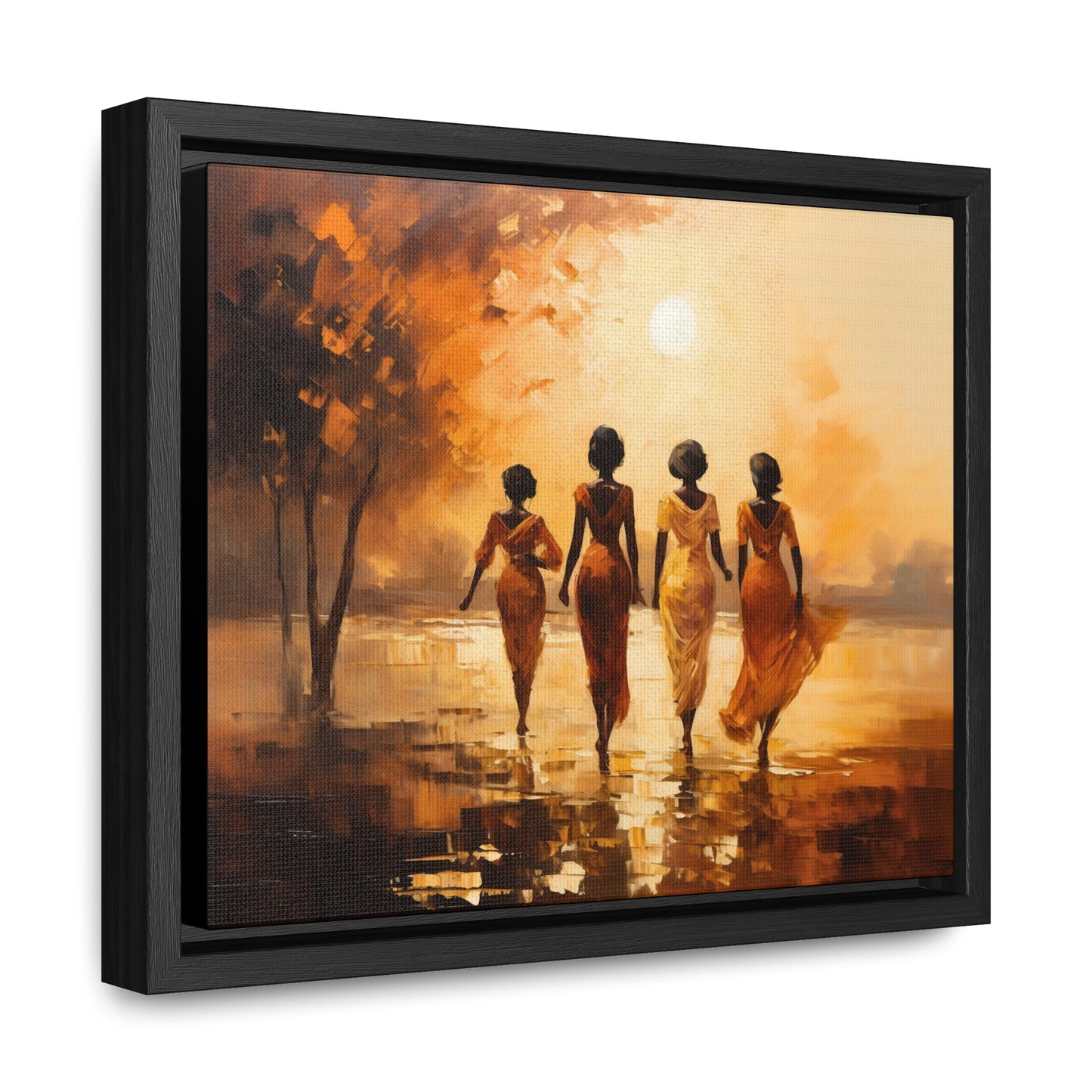 Sunlit Stroll - Framed Canvas Wall Art