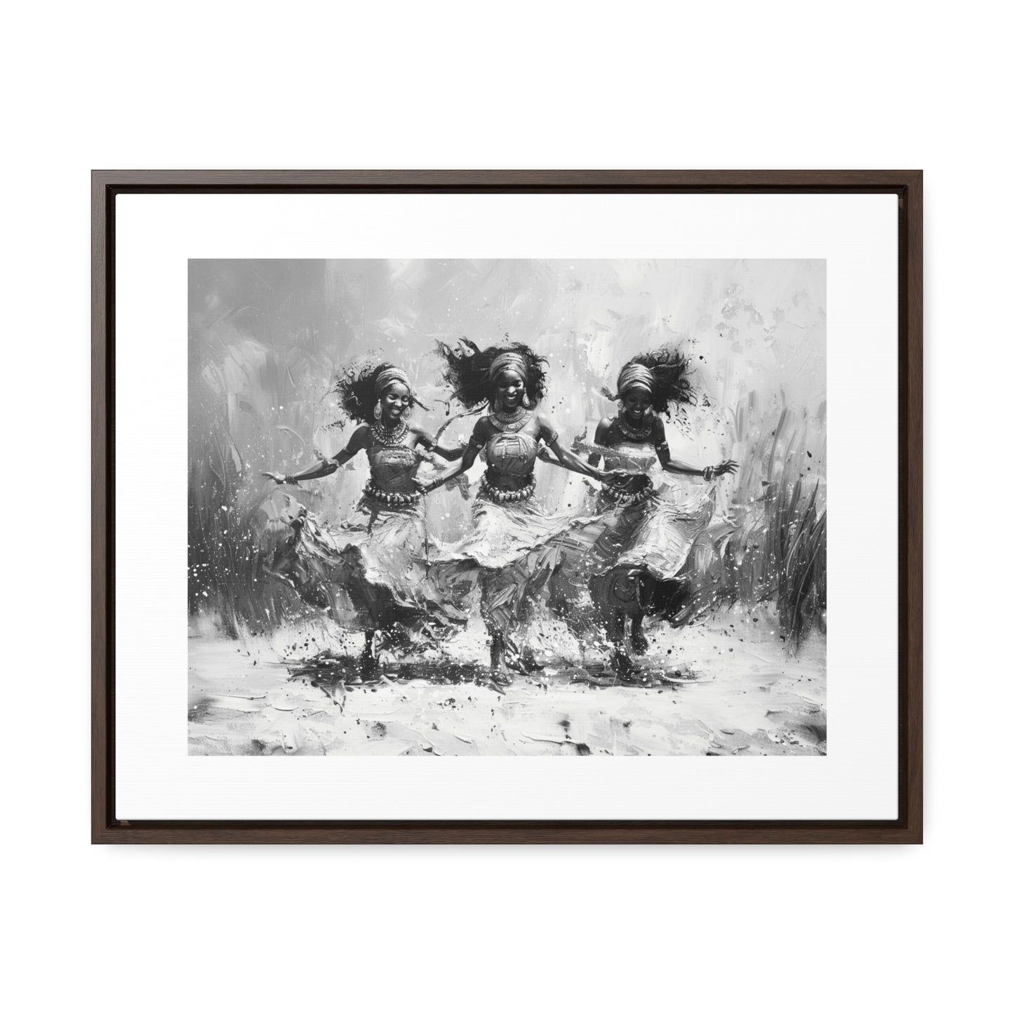 Windswept Rhythm - Framed Canvas b&w Wall Art