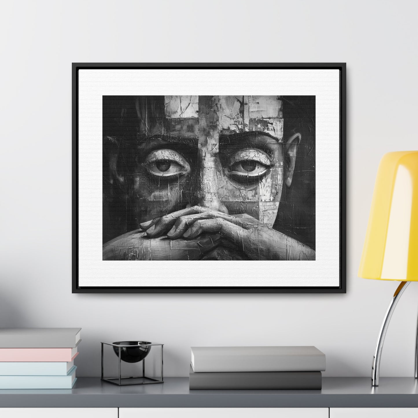 Silent Contemplation - Framed Canvas b&w Wall Art
