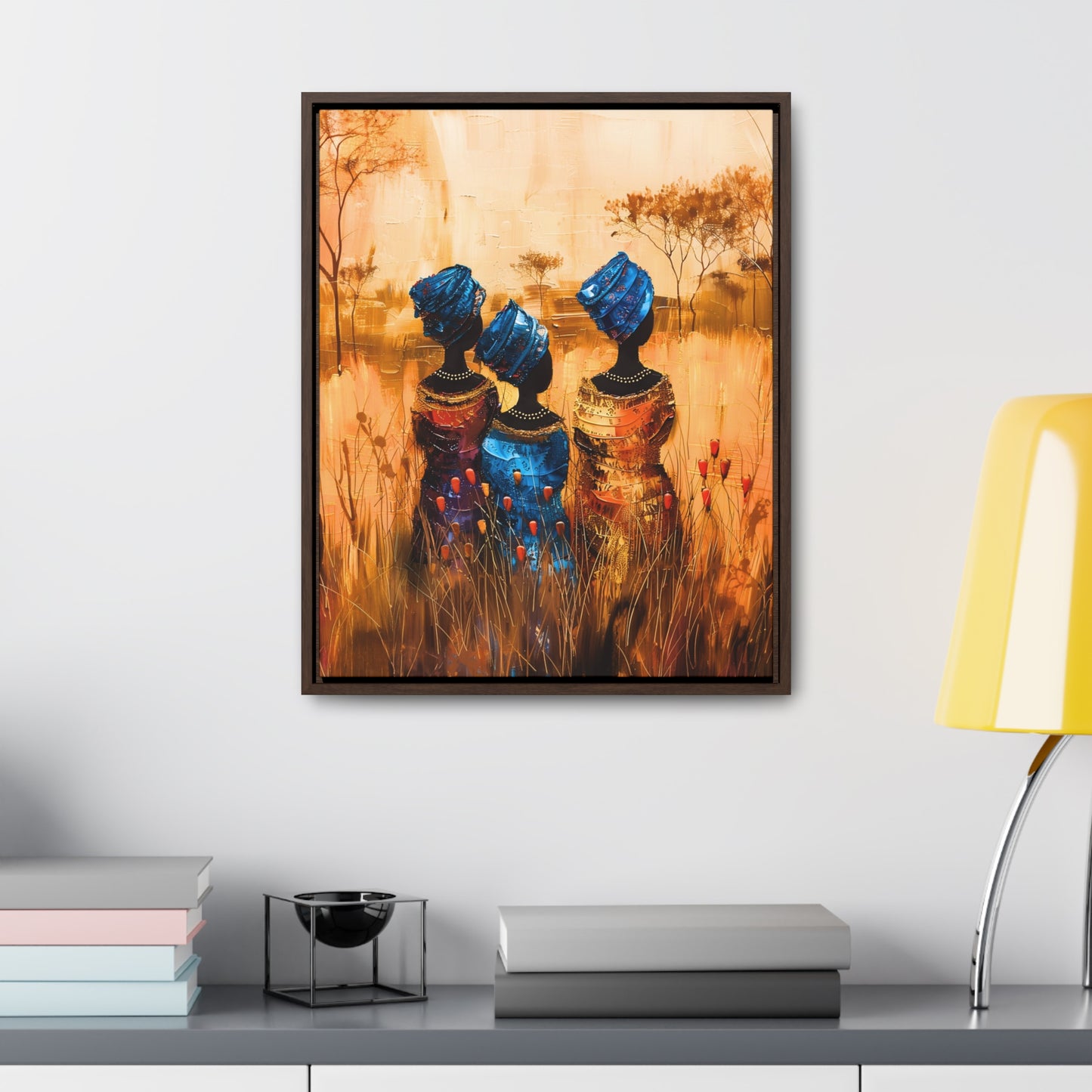 Sisters of the Savannah - Framed Canvas Wall Art