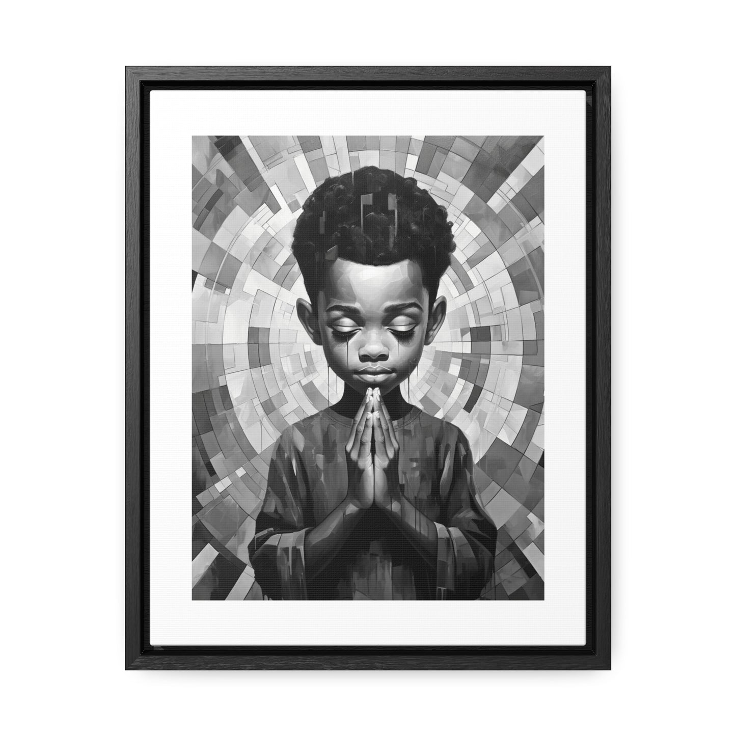 Radiance of Grace - Framed Canvas b&w Wall Art