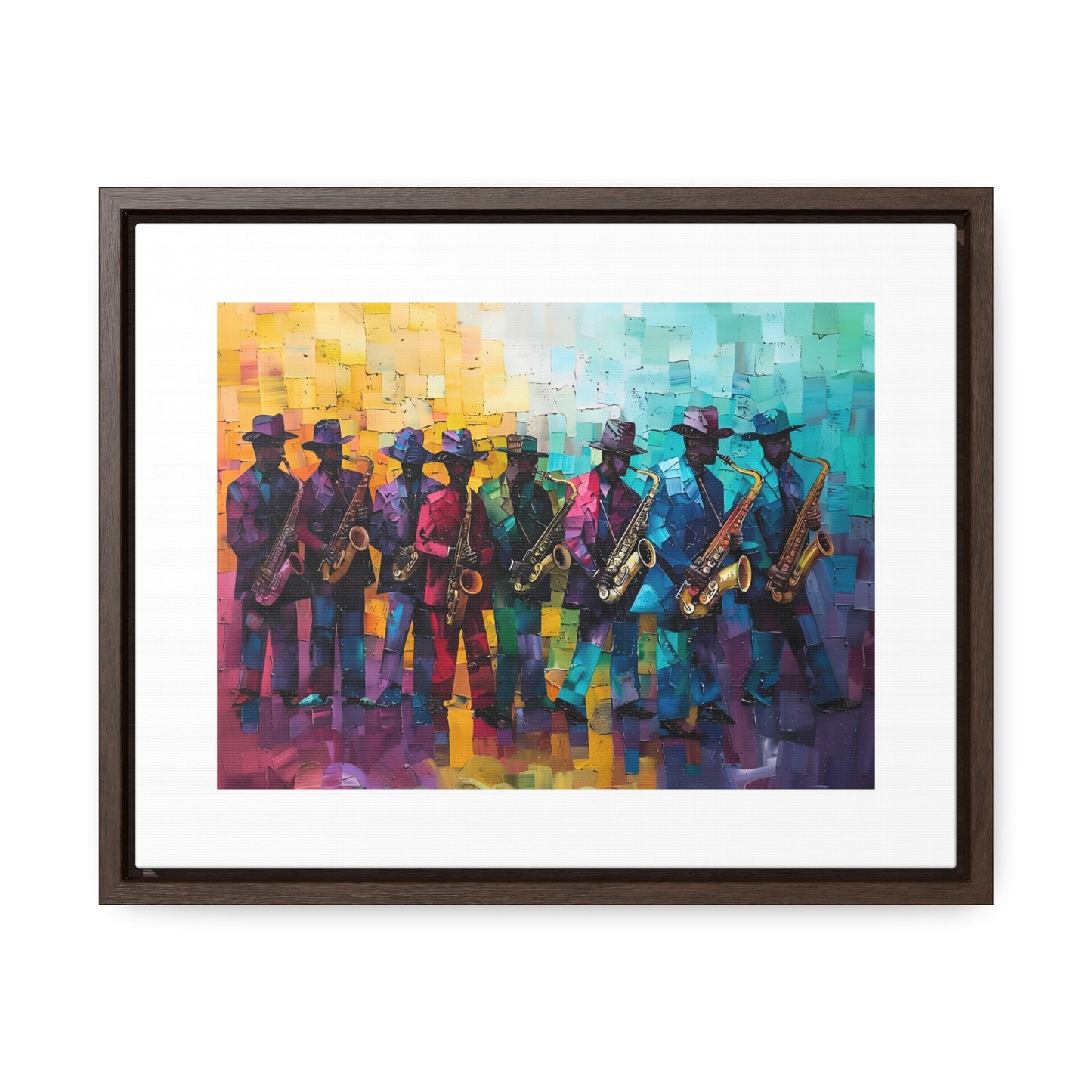 Sax Clan Harmony - Framed Canvas Wall Art