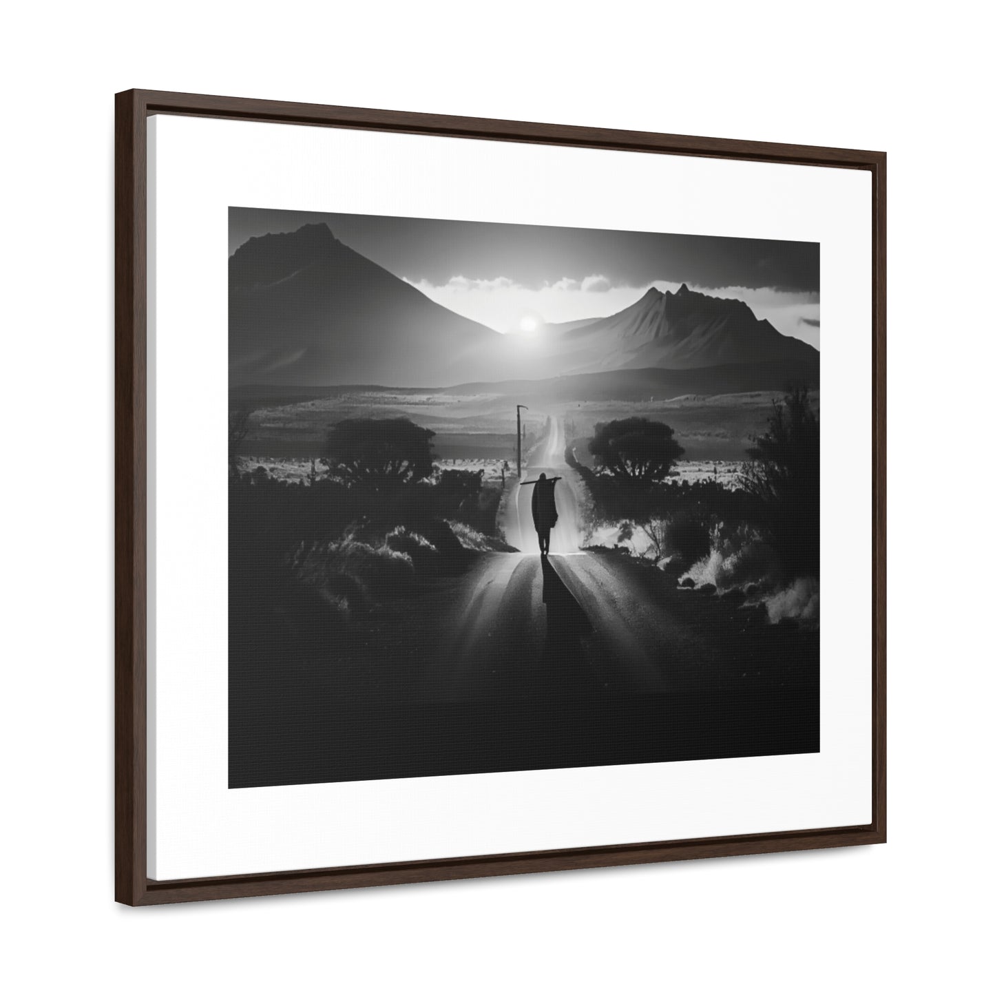 'Not without purpose' - Framed Canvas b&w Wall Art