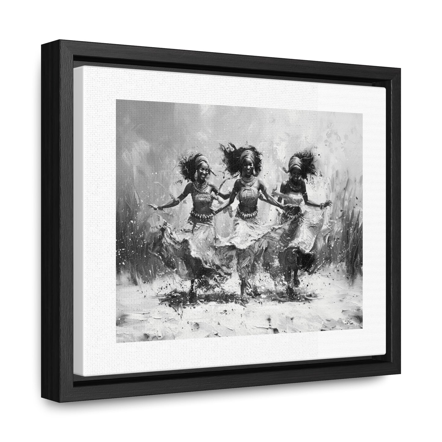 Windswept Rhythm - Framed Canvas b&w Wall Art