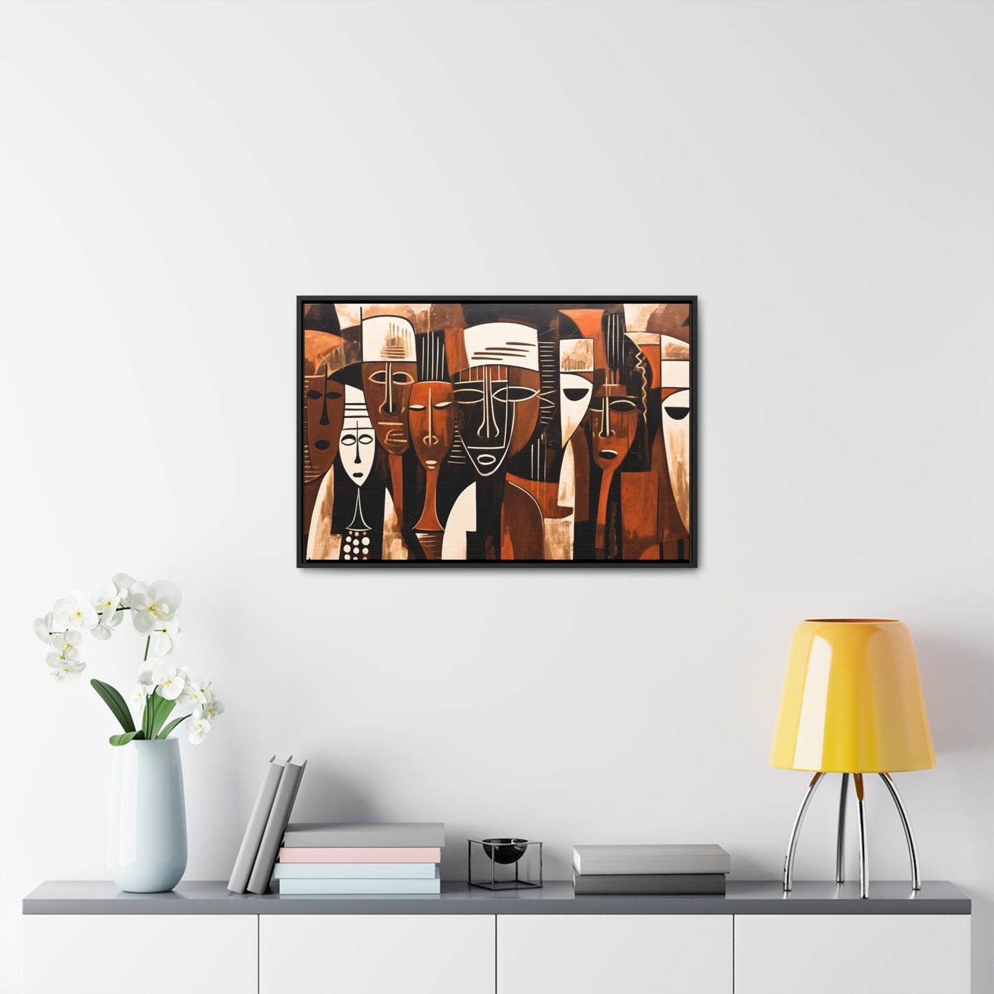 Ancestral Legacy on Ethnic Guise - Framed Canvas Wall Art
