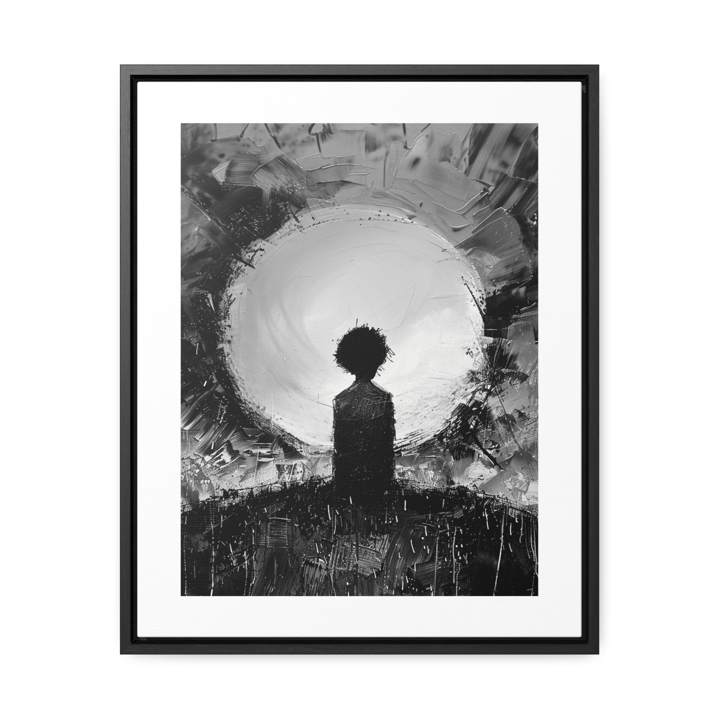 A Dawn of Promise - Framed Canvas b&w Wall Art
