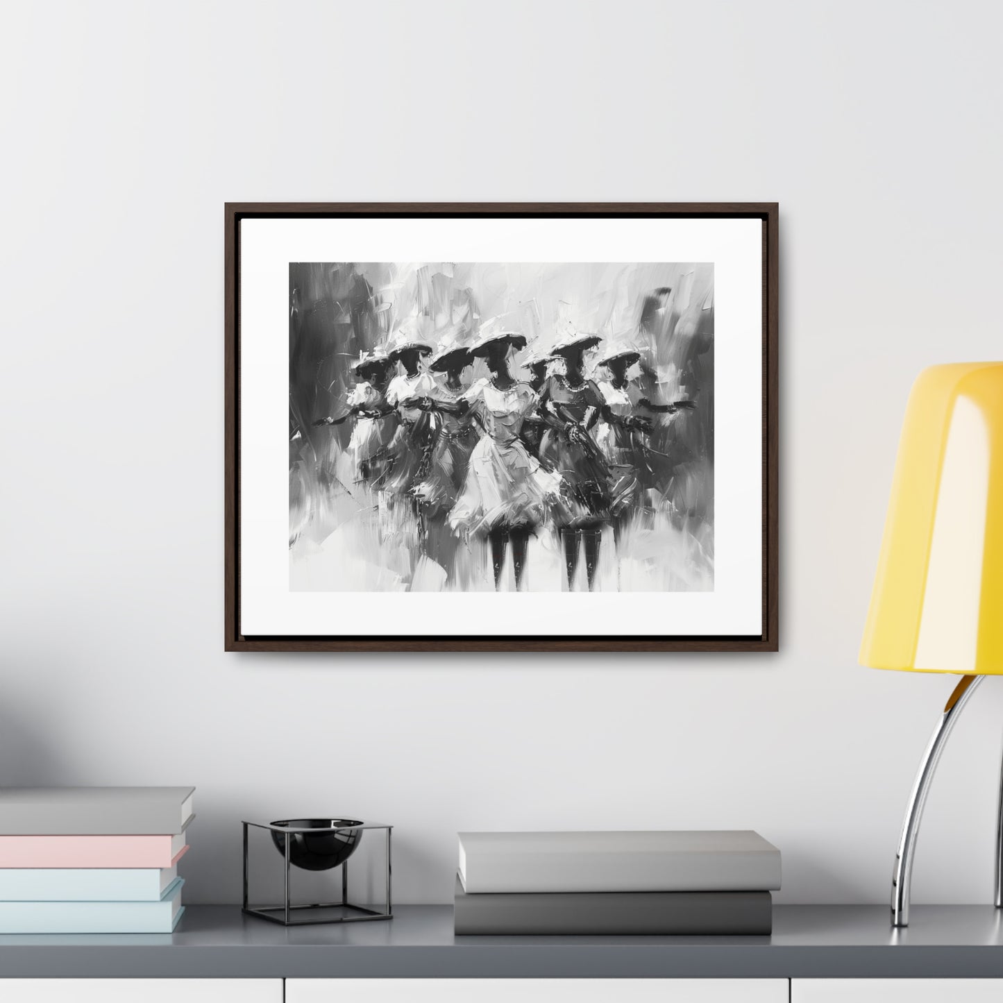 Rhythms of Joy - Framed Canvas b&w Wall Art