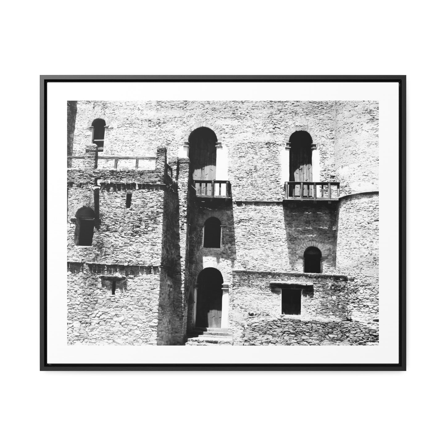 Whispers in Stone - Framed Canvas Photography b&w