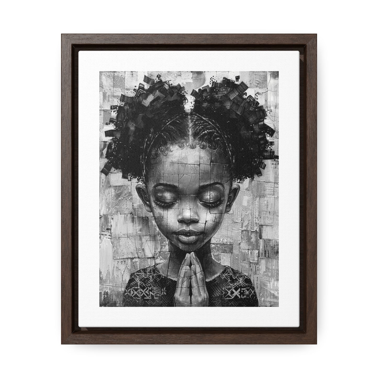 Whispers of Hope - Framed Canvas b&w Wall Art