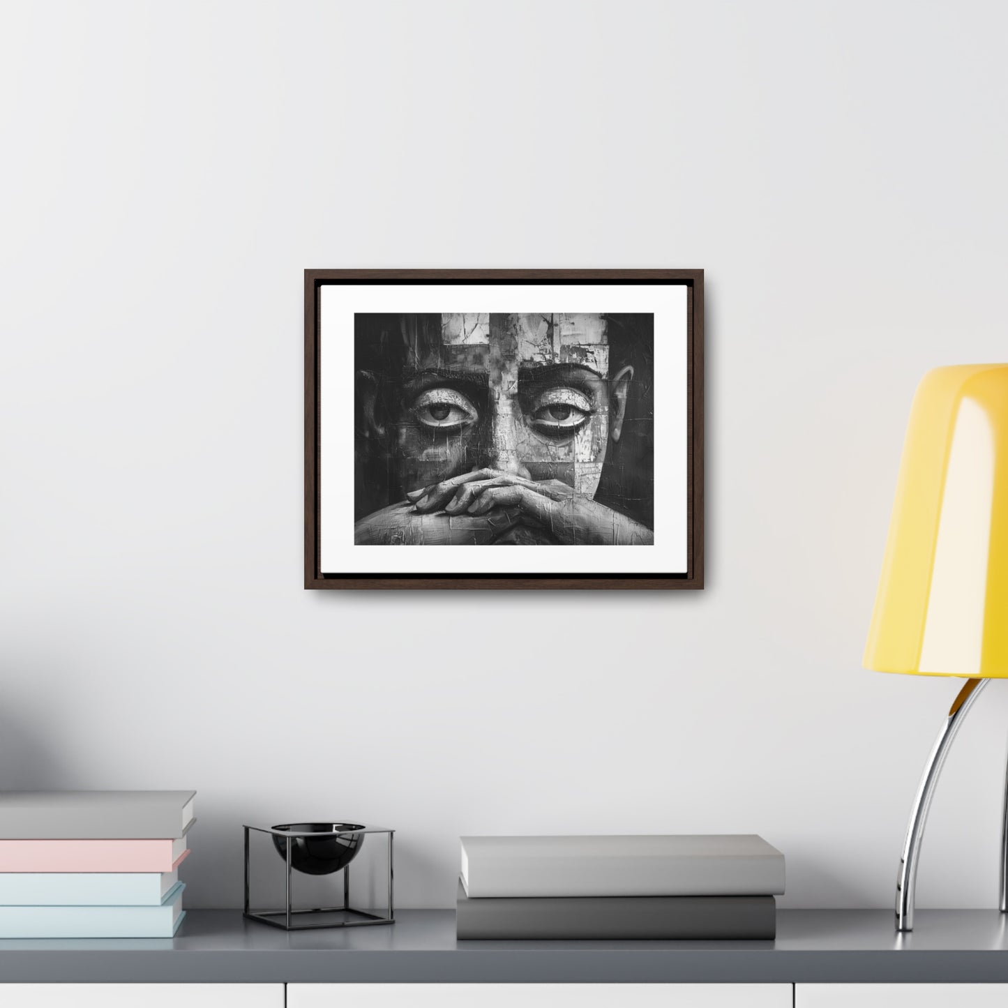 Silent Contemplation - Framed Canvas b&w Wall Art