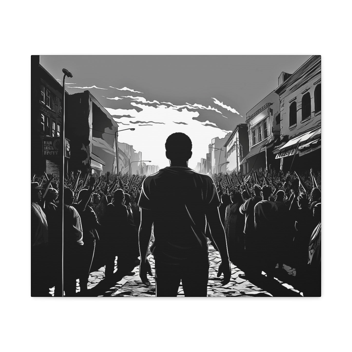 ሳይደፈርስ አይጠራም - Canvas b&w Wall Art