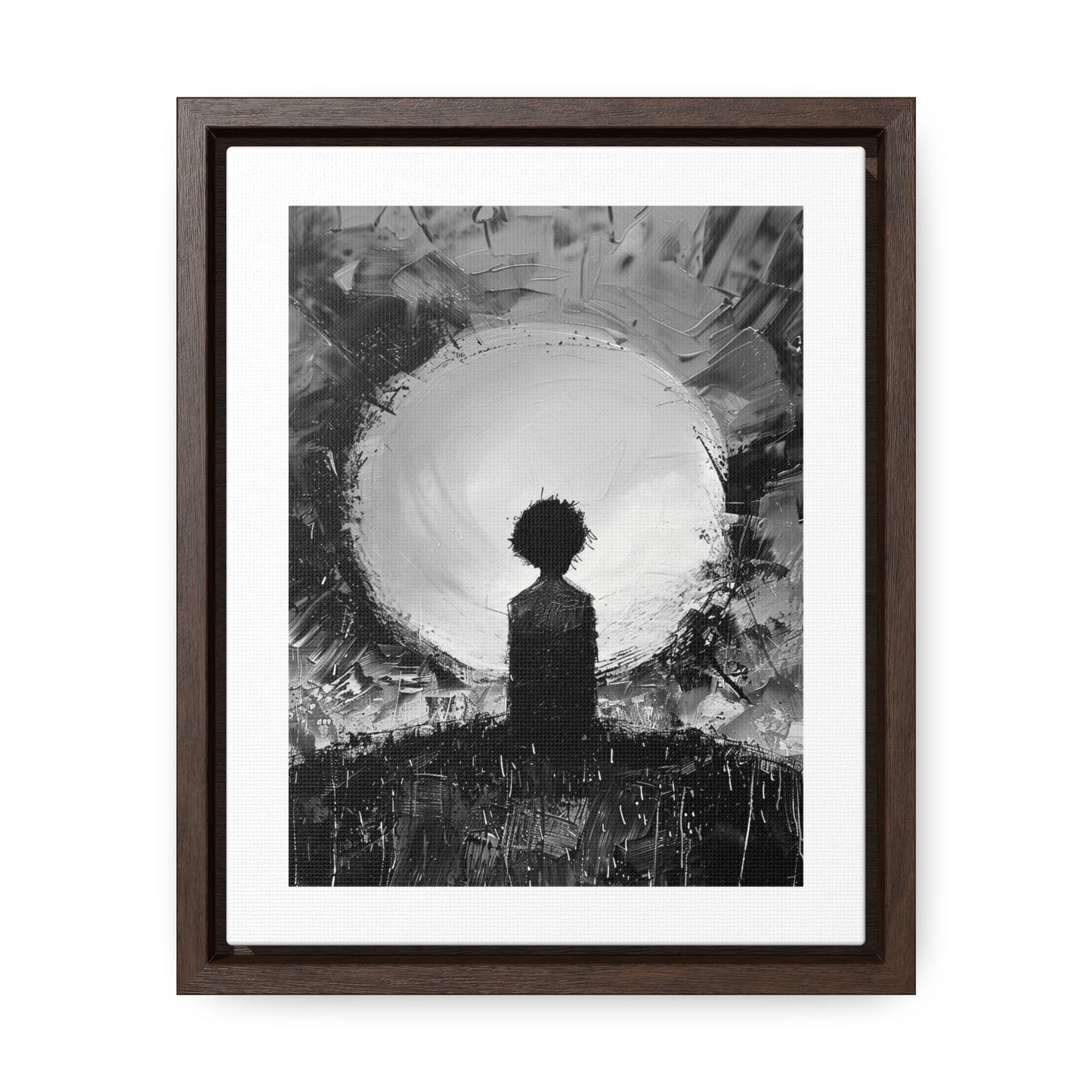 A Dawn of Promise - Framed Canvas b&w Wall Art