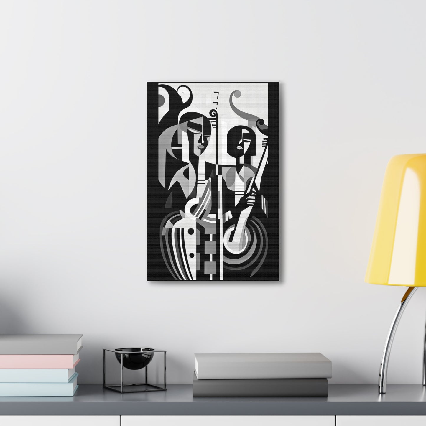 The Melodic Duo - Canvas b&w Wall Art