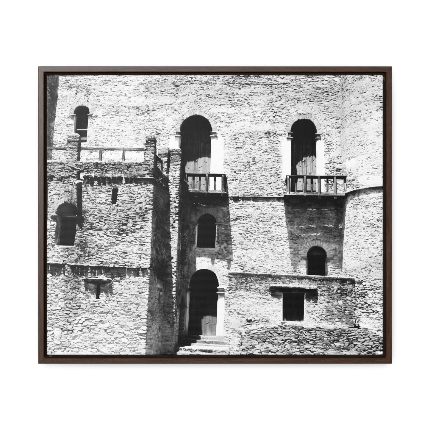 Whispers in Stone - Framed Canvas Photography b&w
