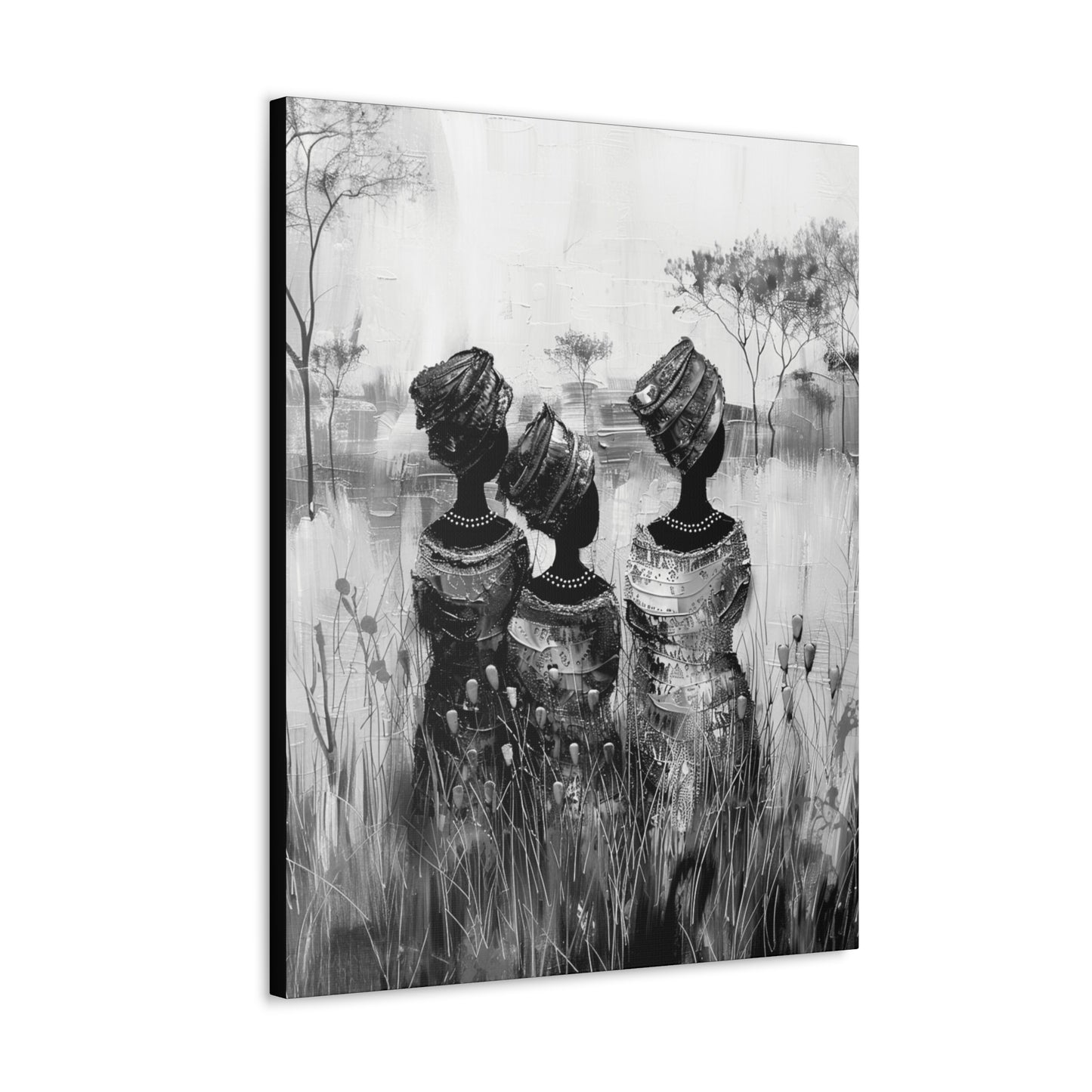 Sisters of the Savannah - Canvas b&w Wall Art