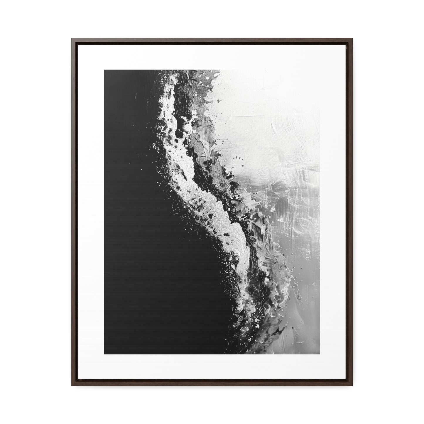 Yin Yang Shore - Framed Canvas b&w Wall Art
