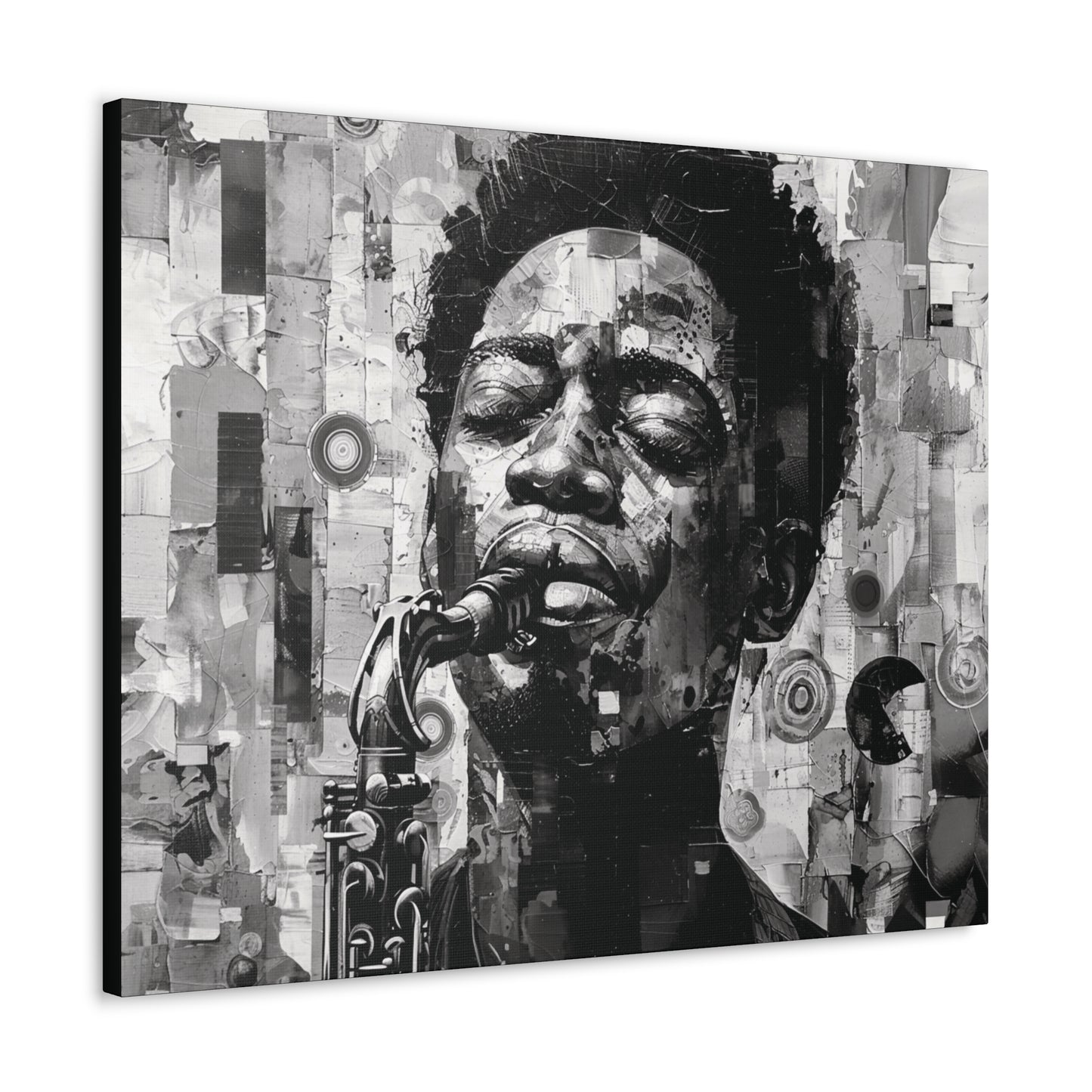 Soul of the Sax - Canvas b&w Wall Art