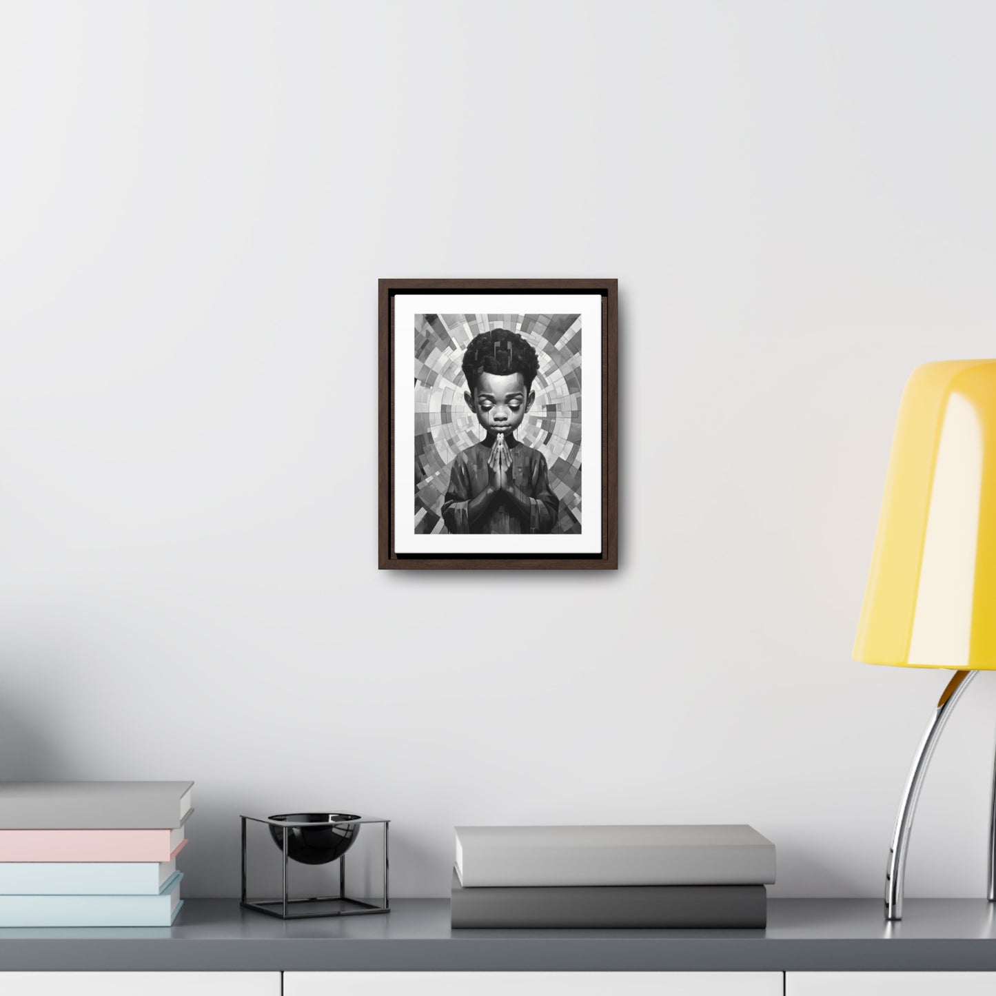 Radiance of Grace - Framed Canvas b&w Wall Art