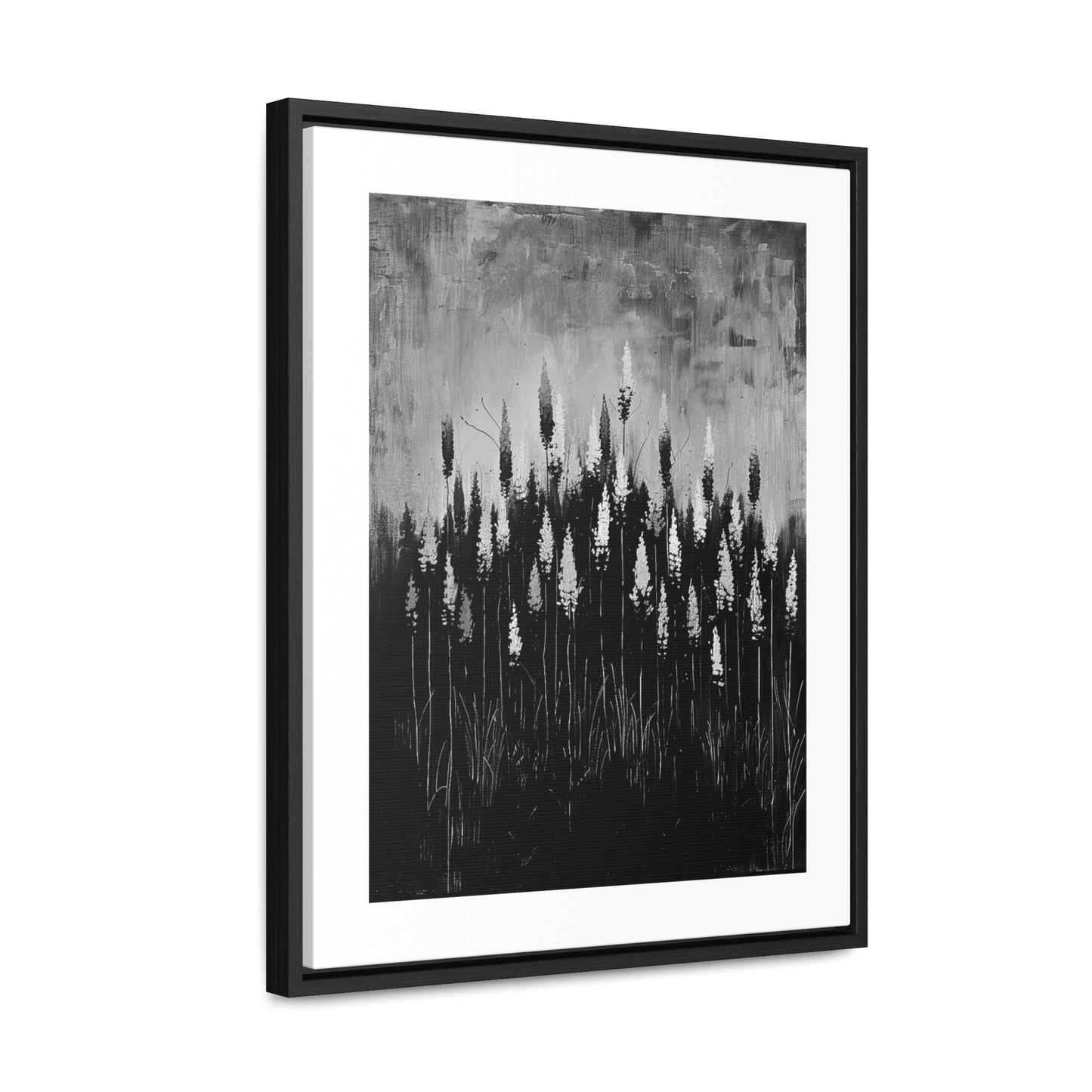 The Calm Before the Bloom - Framed Canvas b&w Wall Art