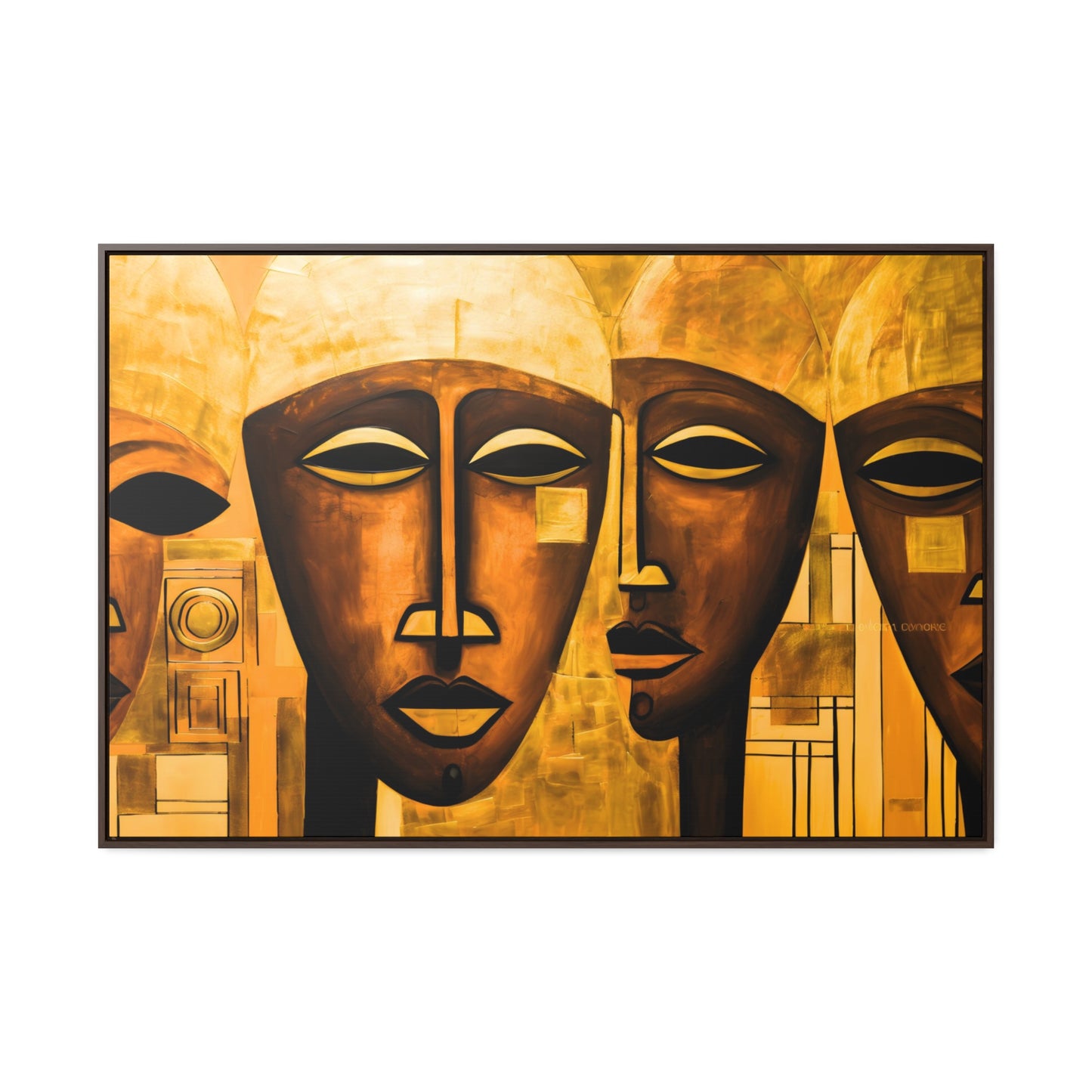 Ancestral Legacy on Ethnic Guise II - Framed Canvas Wall Art