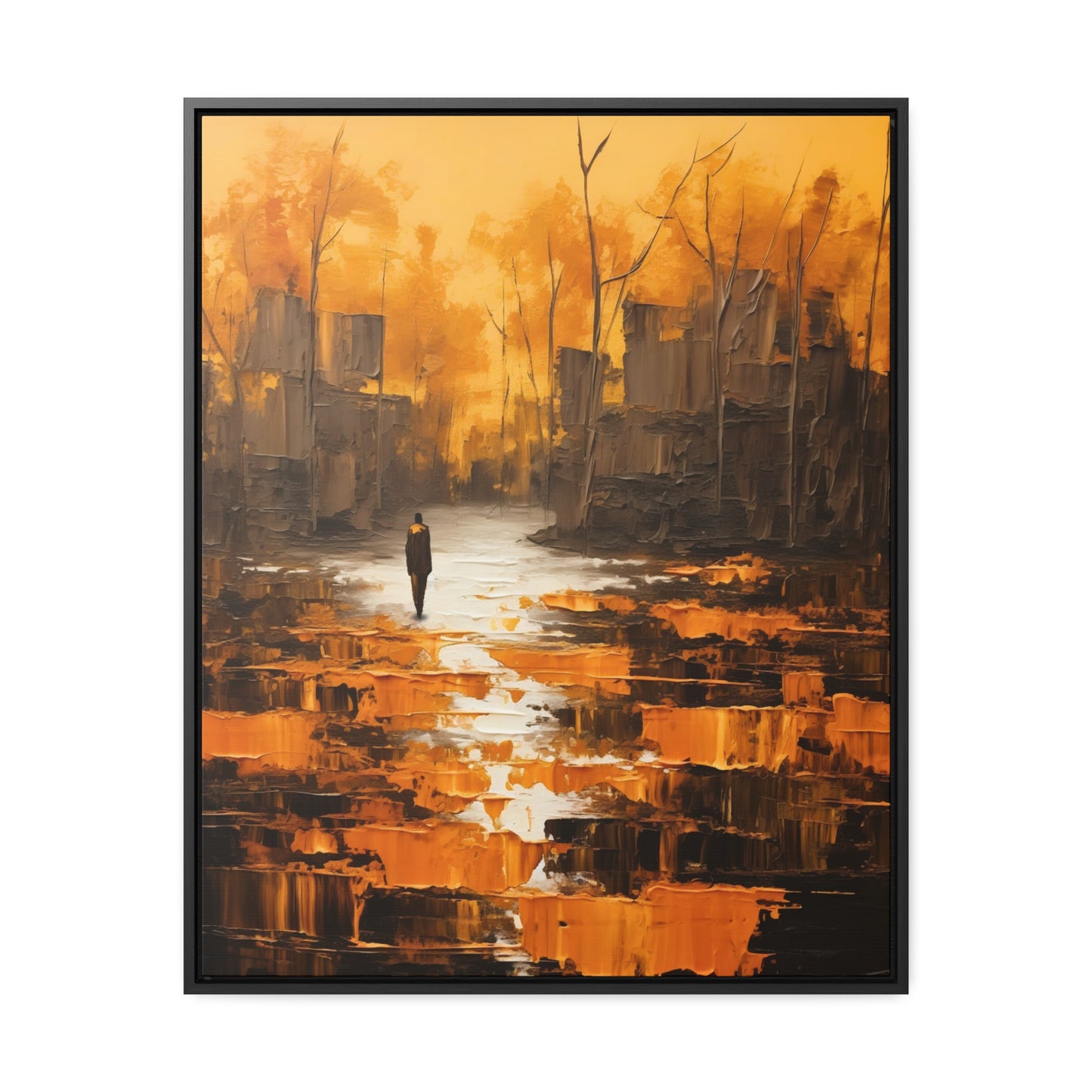 Solitude's Wisdom - Framed Canvas Wall Art