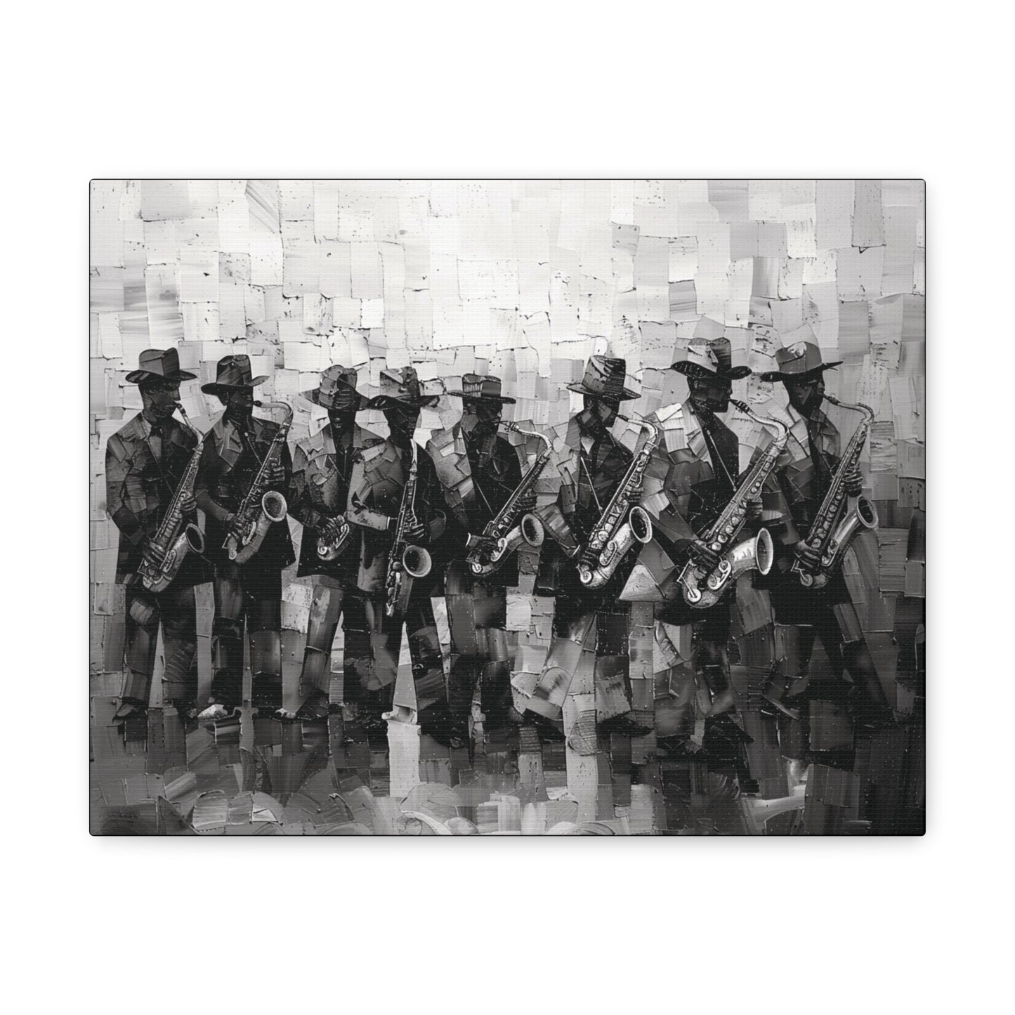 Sax Clan Harmony - Canvas b&w Wall Art