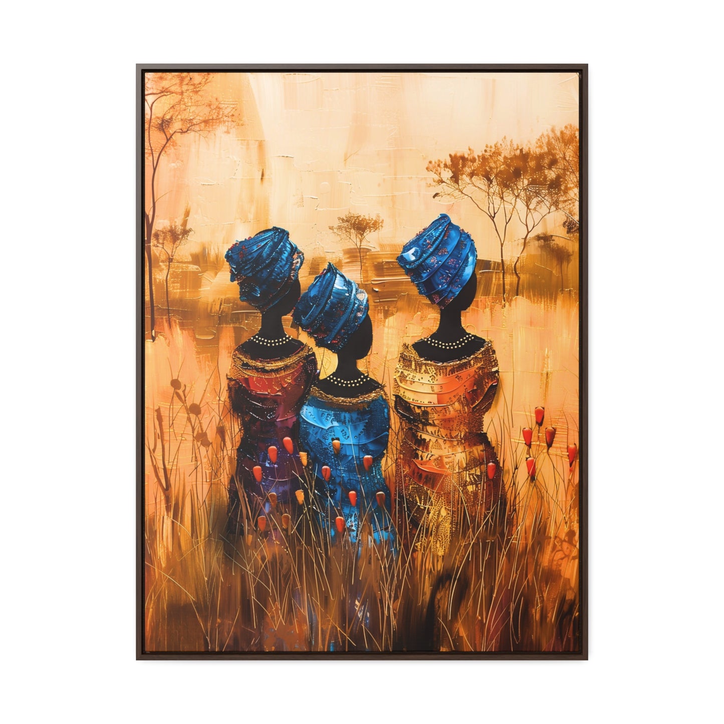 Sisters of the Savannah - Framed Canvas Wall Art