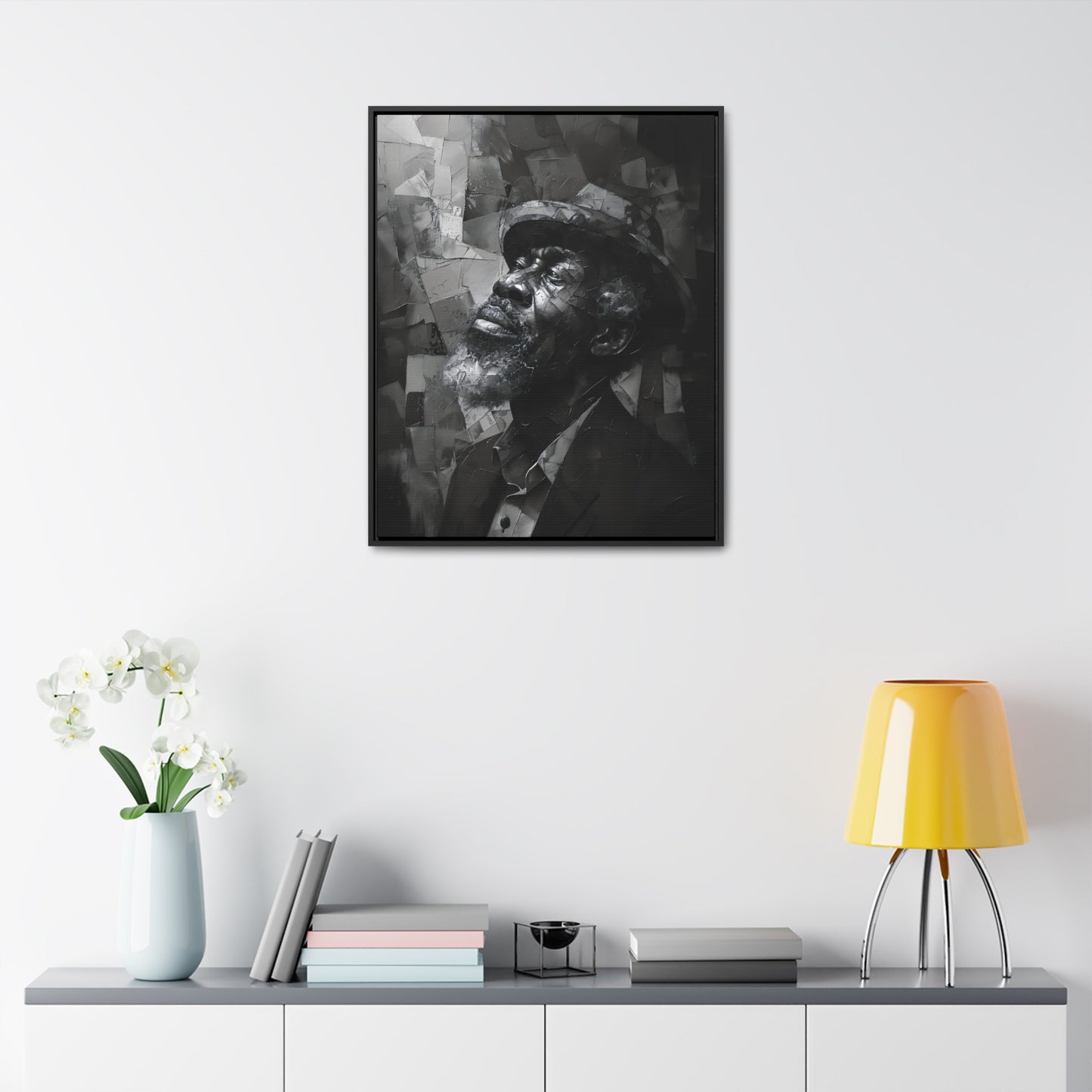 Gratitude's Whisper ተመስገን አምላኬ - Framed Canvas b&w Wall Art