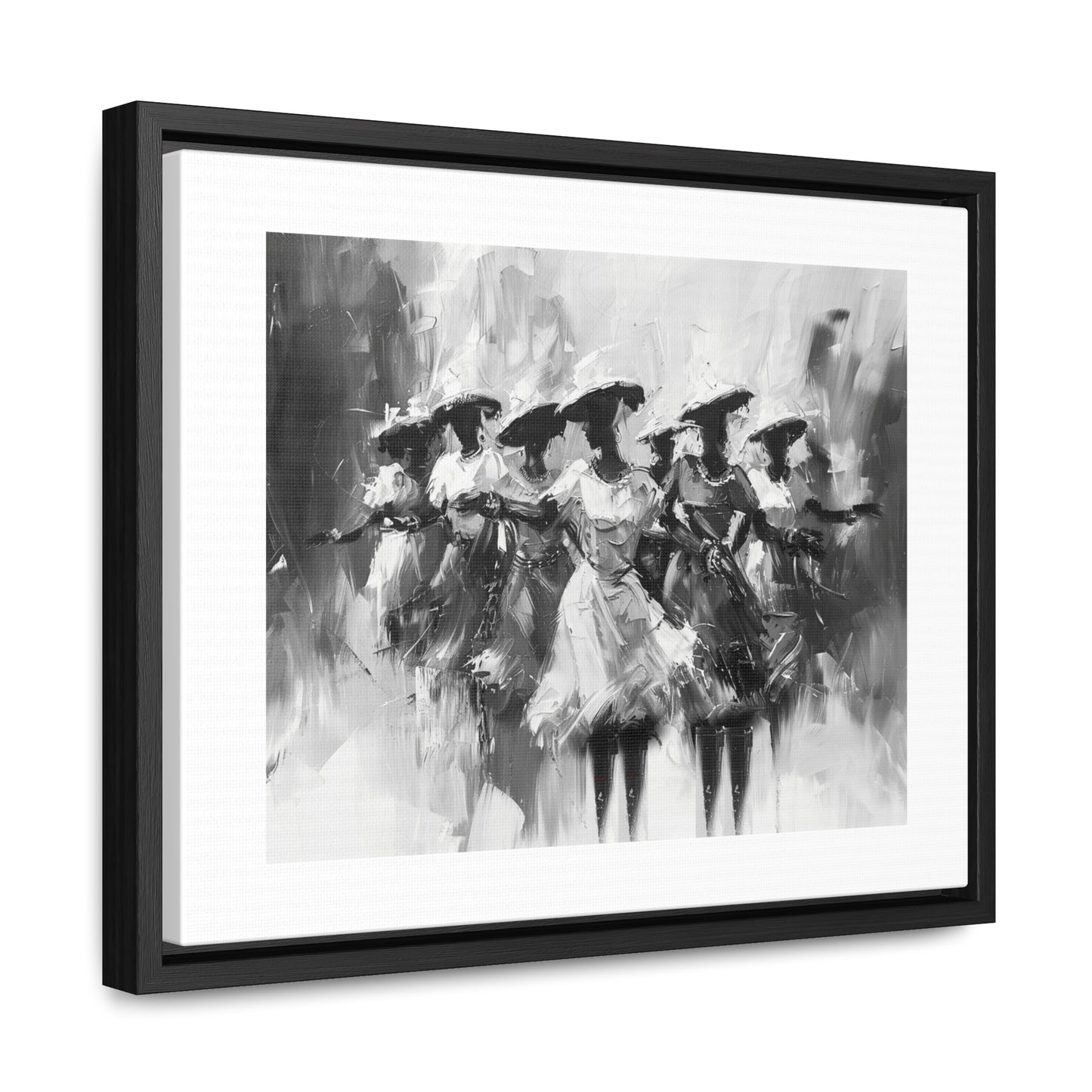 Rhythms of Joy - Framed Canvas b&w Wall Art