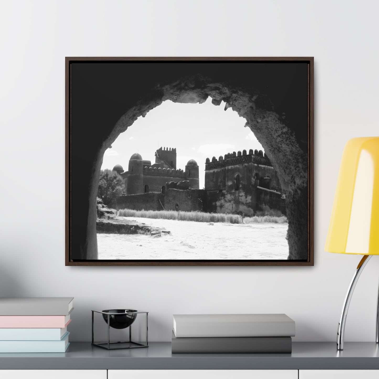 Through the Lion's Jaws - Framed Canvas Photography b&w