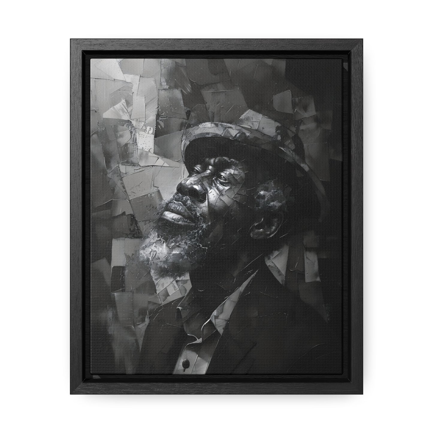 Gratitude's Whisper ተመስገን አምላኬ - Framed Canvas b&w Wall Art