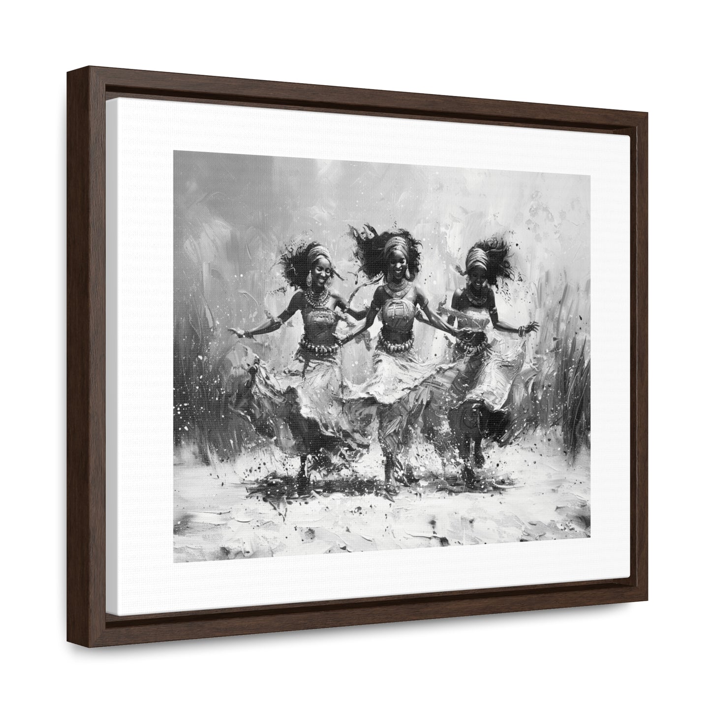 Windswept Rhythm - Framed Canvas b&w Wall Art