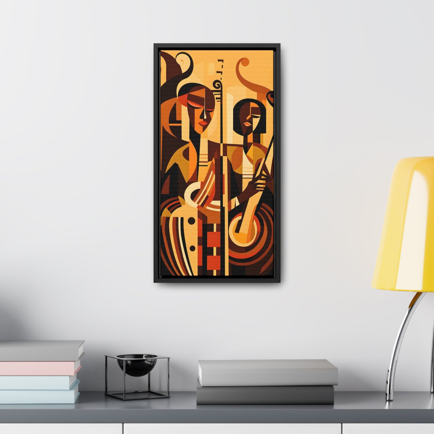 The Melodic Duo - Framed Canvas Wall Art