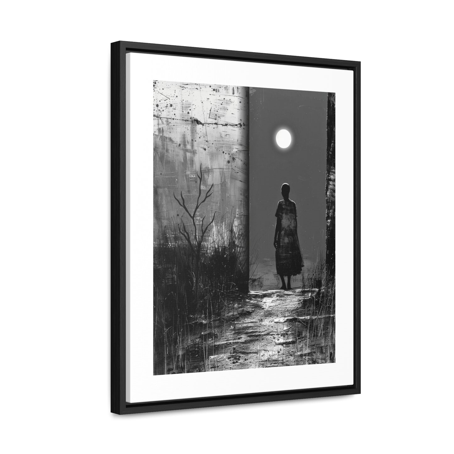 Turned the Corner - Framed Canvas b&w Wall Art