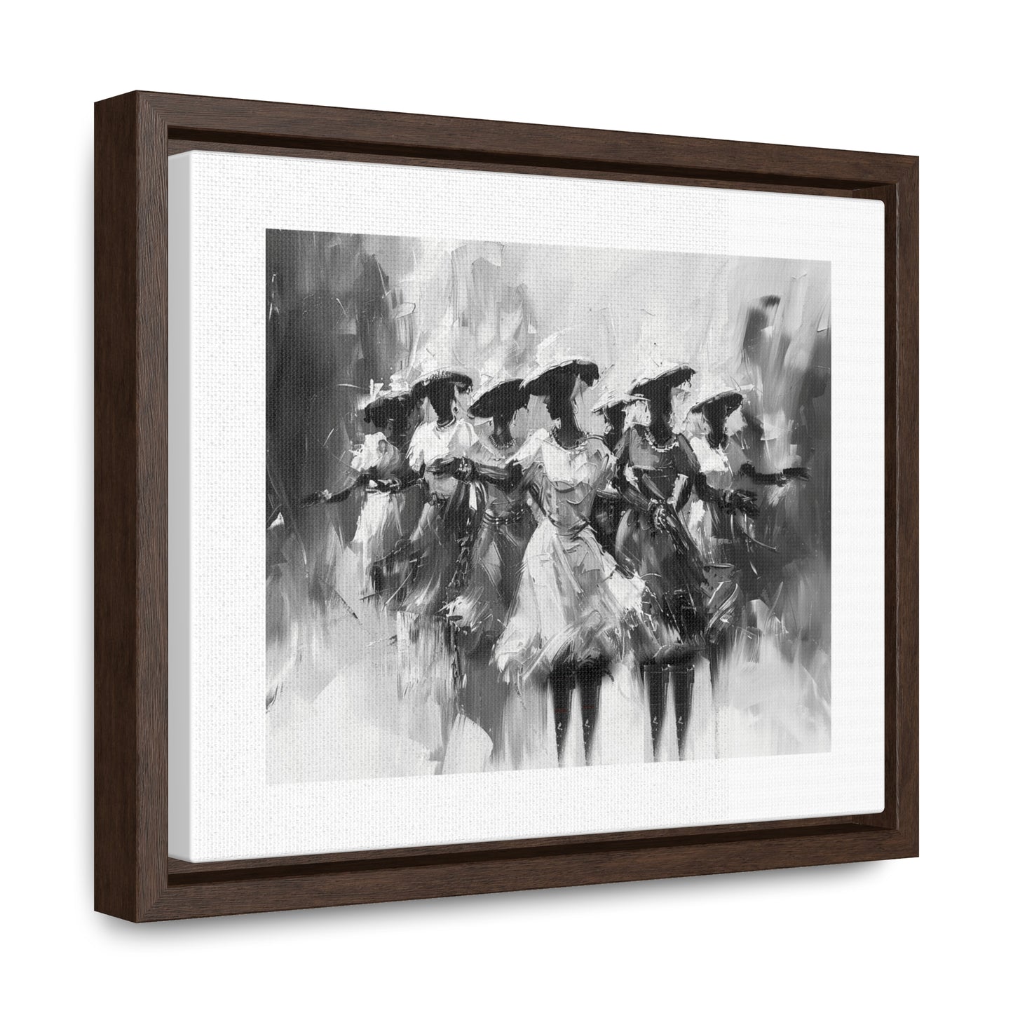Rhythms of Joy - Framed Canvas b&w Wall Art