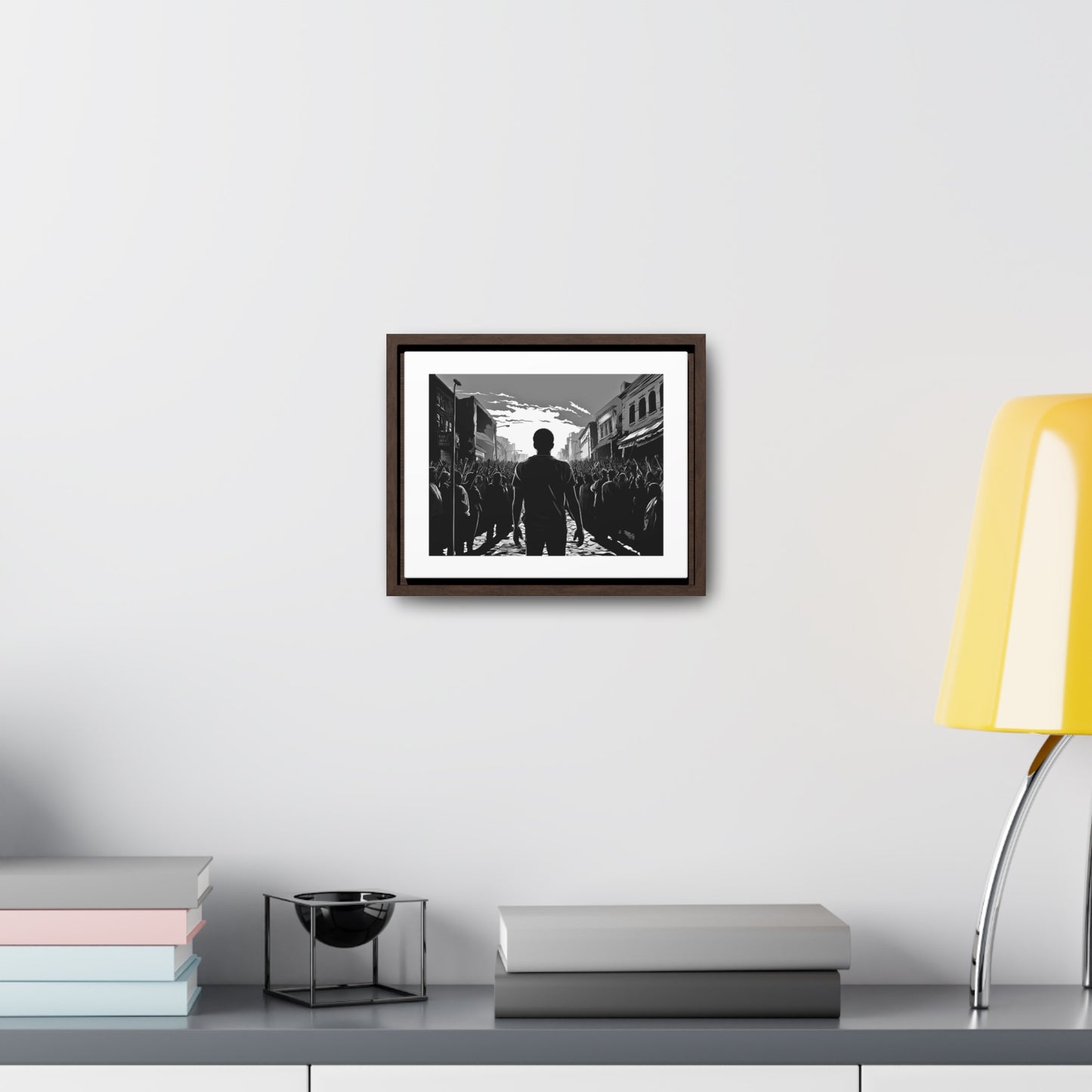 ሳይደፈርስ አይጠራም - Framed Canvas b&w Wall Art