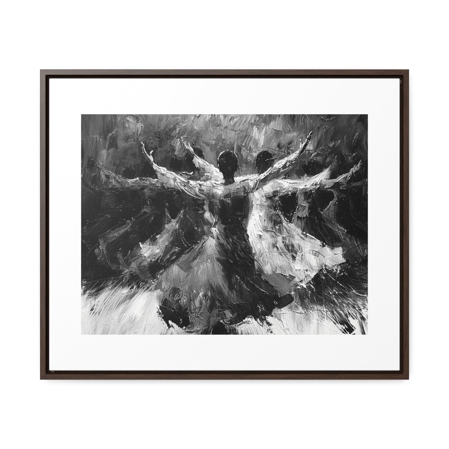 Hearts Wide and Lifted - Framed Canvas b&w Wall Art