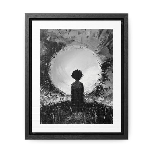 A Dawn of Promise - Framed Canvas b&w Wall Art