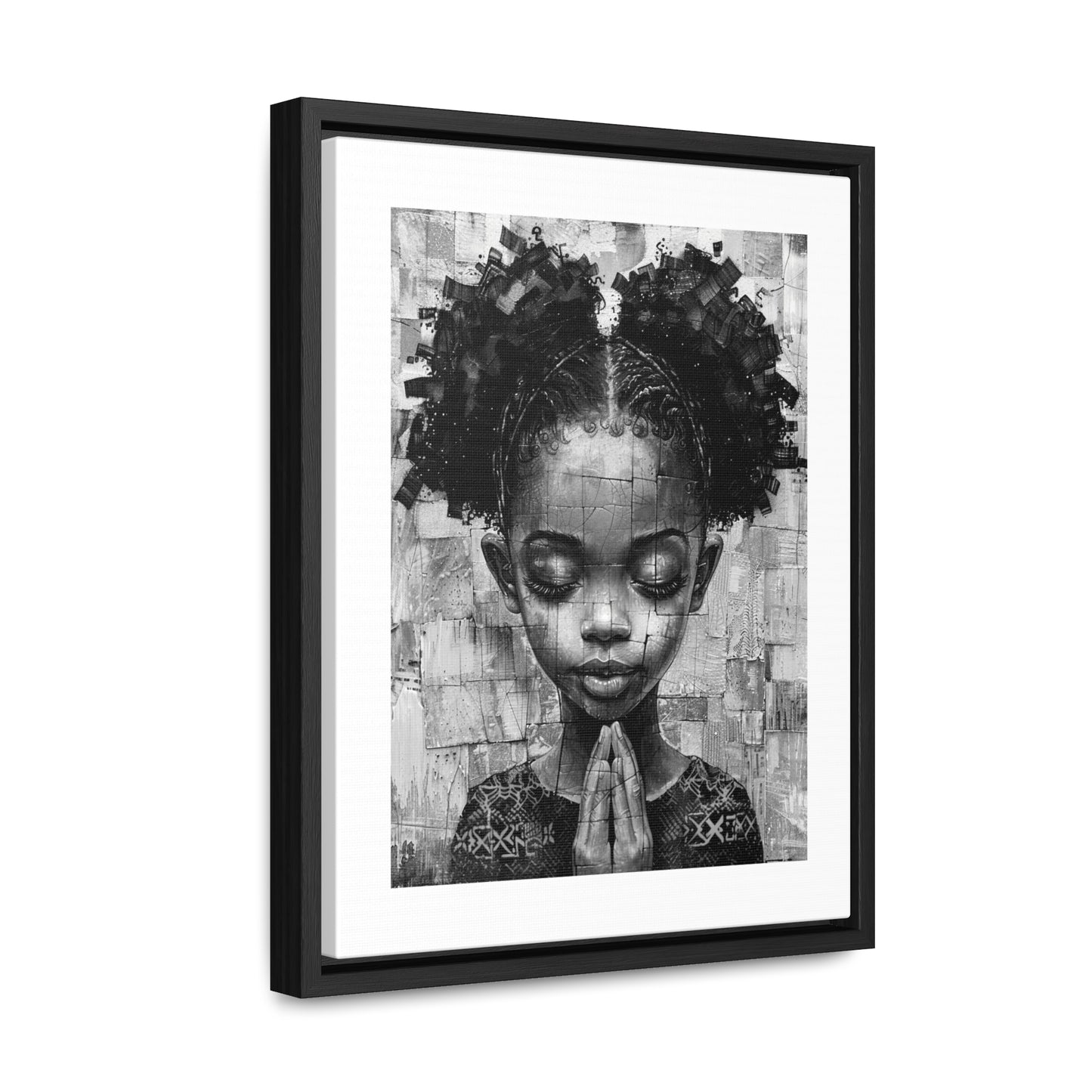 Whispers of Hope - Framed Canvas b&w Wall Art