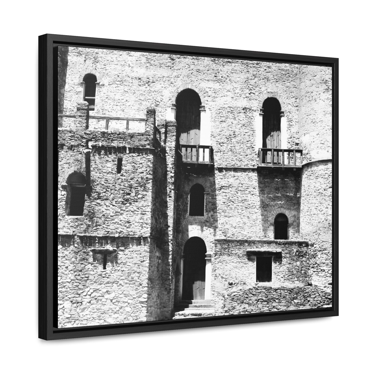 Whispers in Stone - Framed Canvas Photography b&w