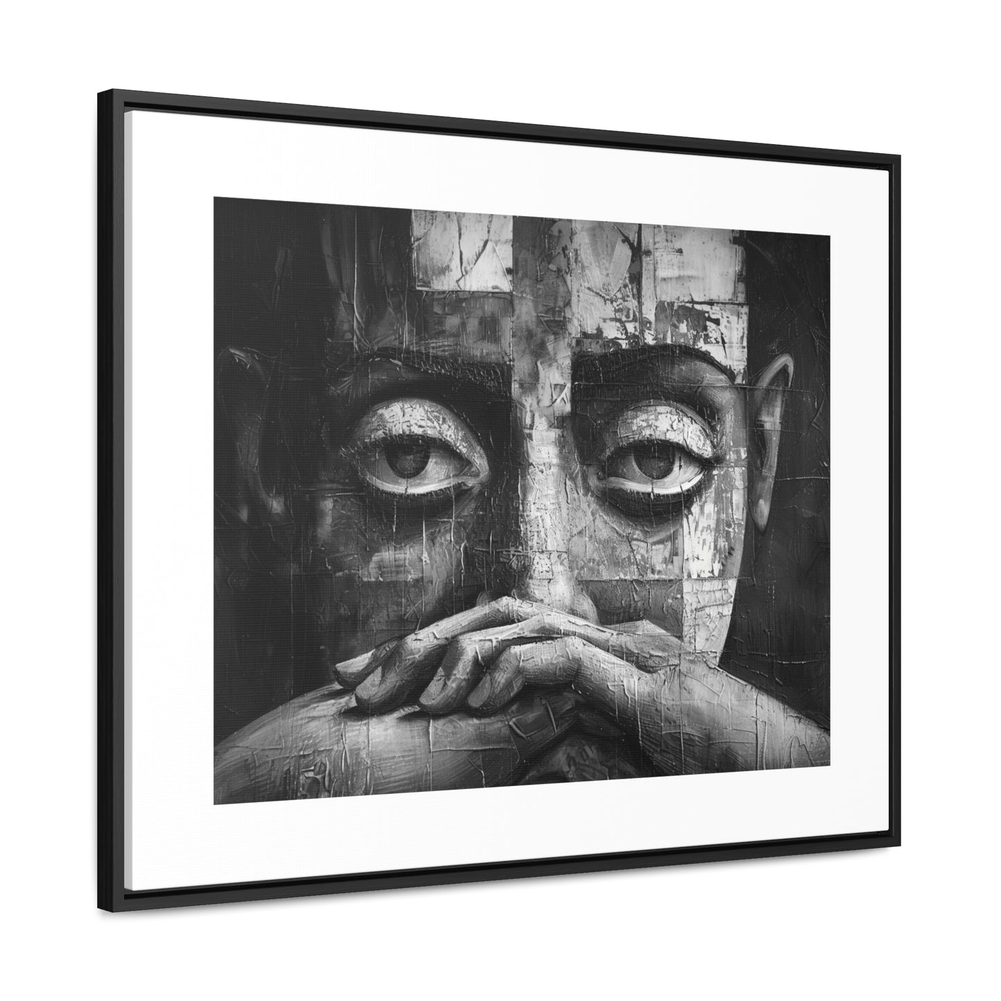 Silent Contemplation - Framed Canvas b&w Wall Art