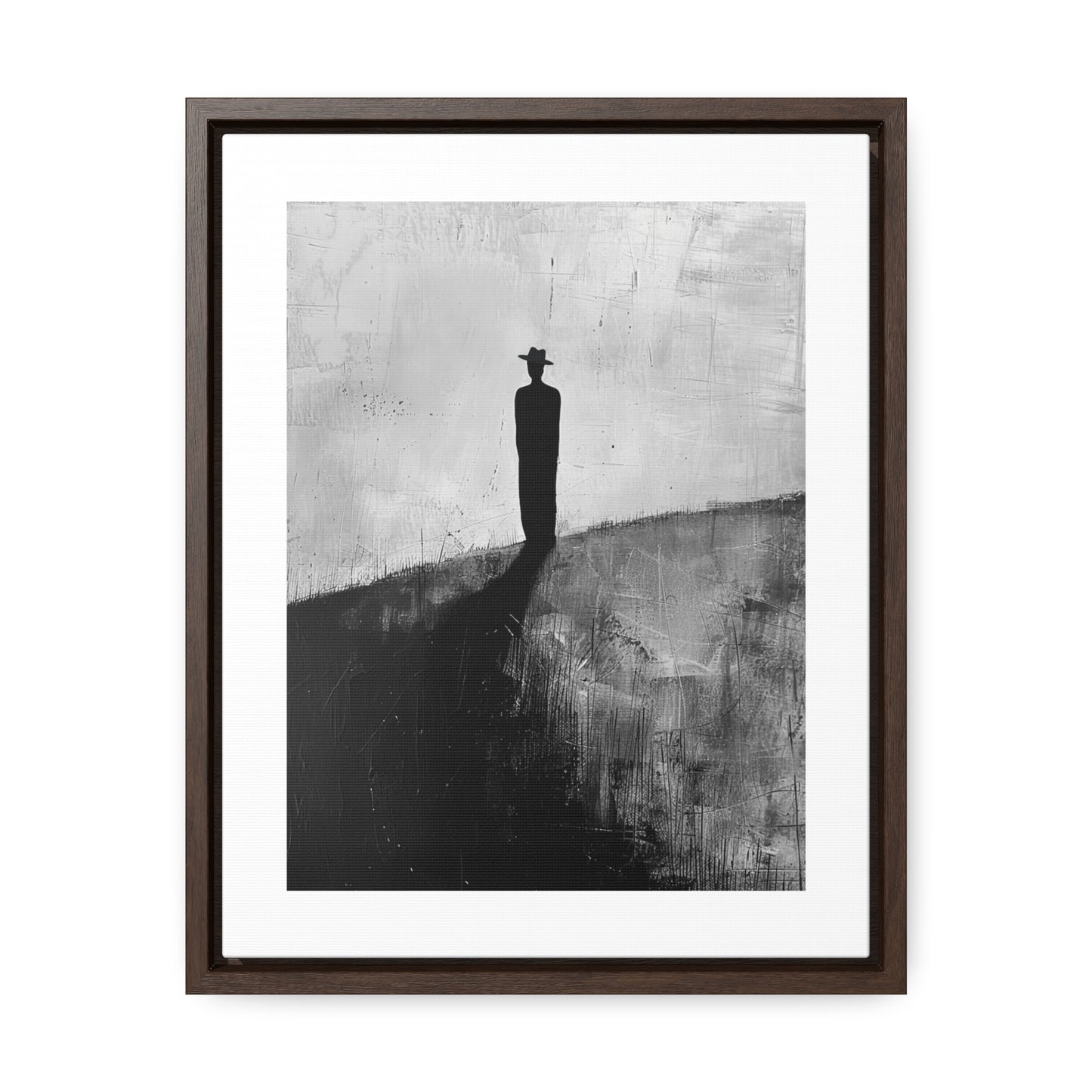 Alone, not Lonely - Framed Canvas Wall b&w Art