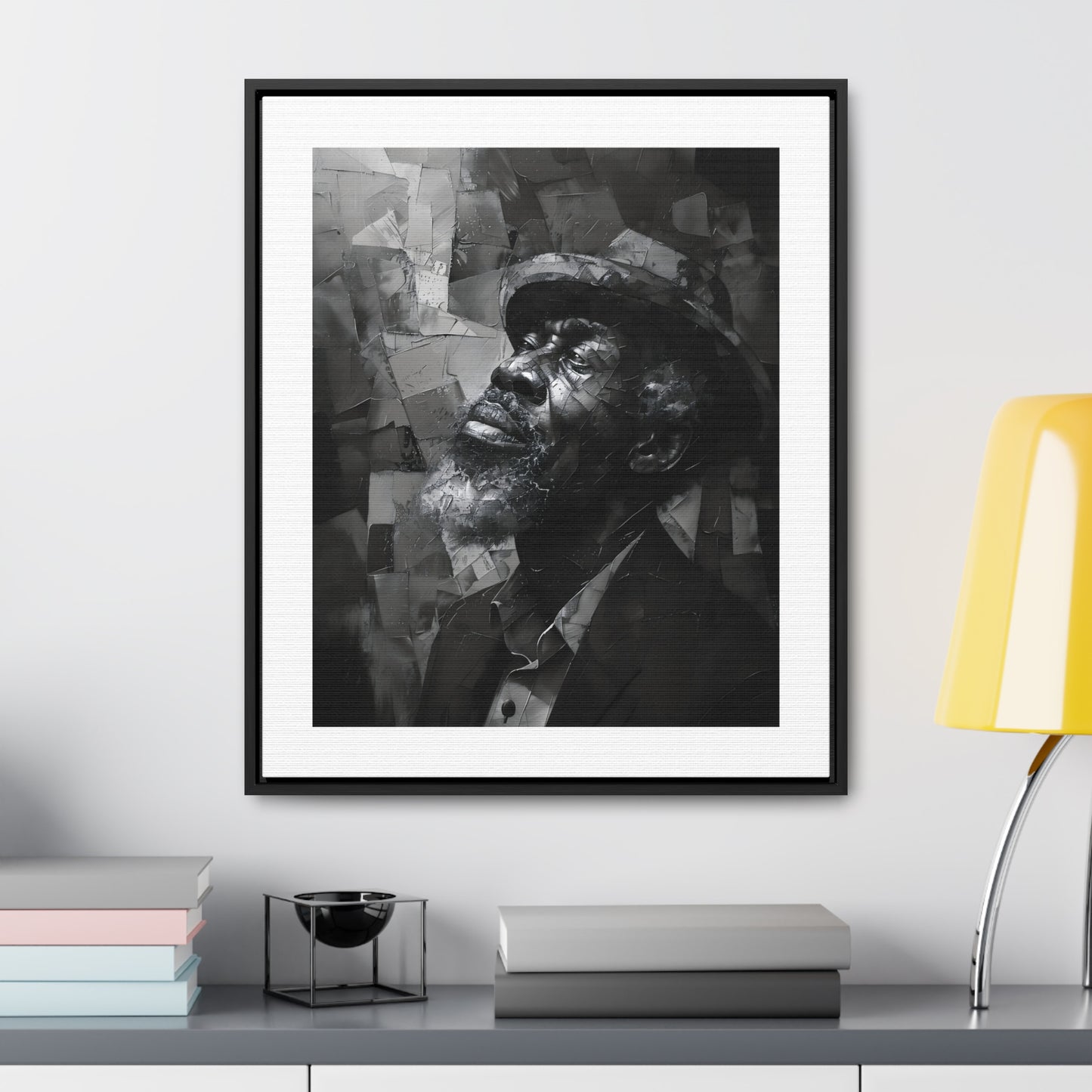 Gratitude's Whisper ተመስገን አምላኬ - Framed Canvas b&w Wall Art