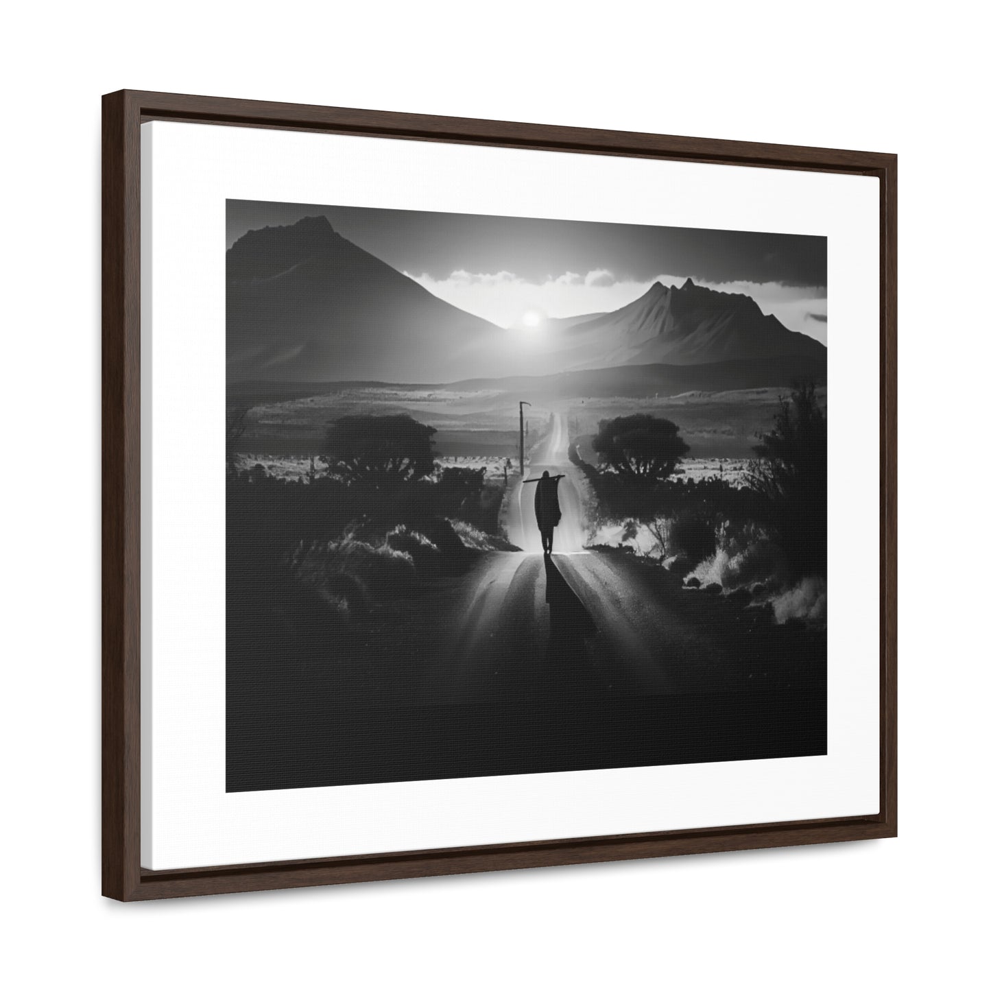 'Not without purpose' - Framed Canvas b&w Wall Art