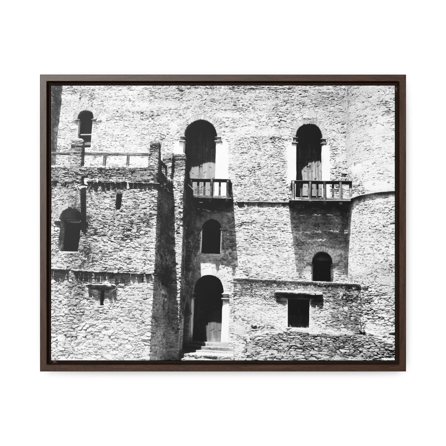 Whispers in Stone - Framed Canvas Photography b&w