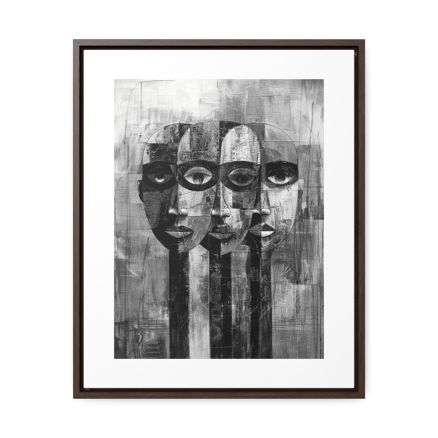 Beneath the Veil - Framed Canvas b&w Wall Art