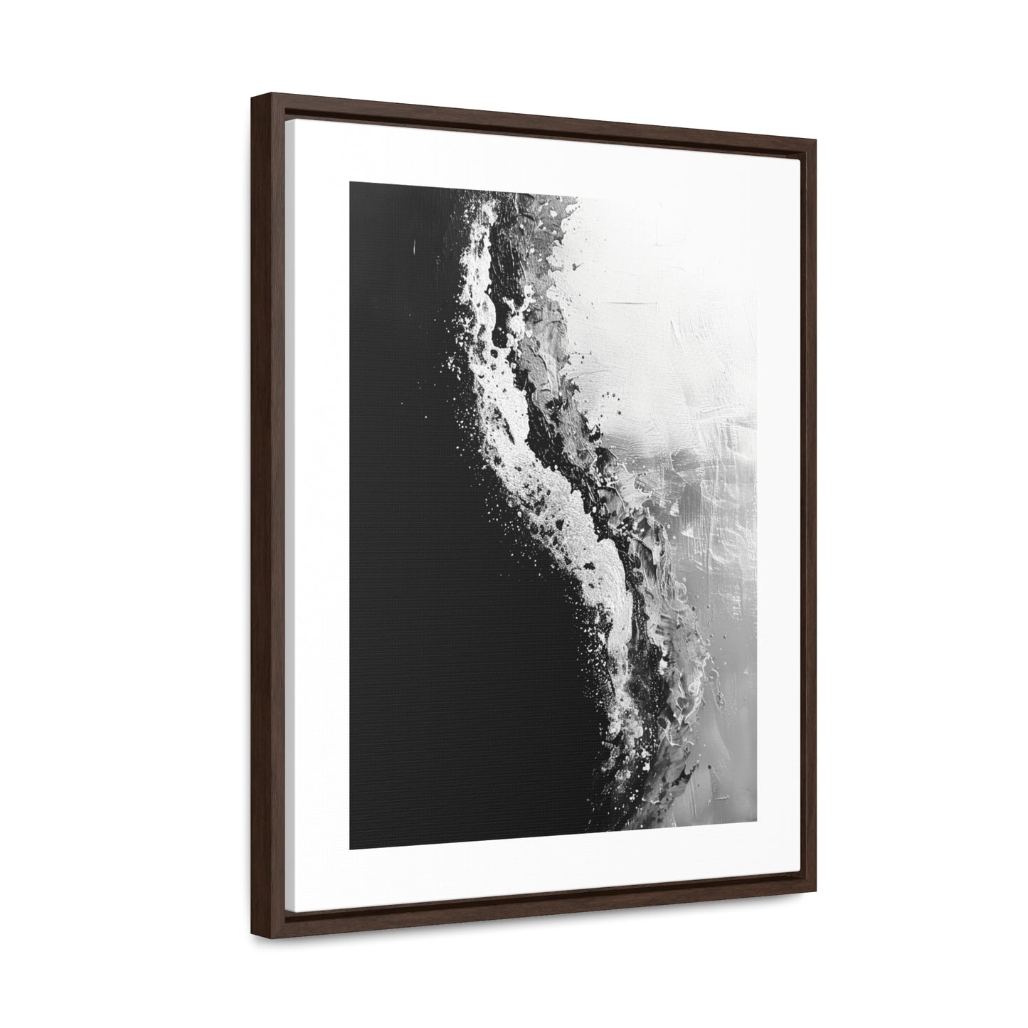Yin Yang Shore - Framed Canvas b&w Wall Art